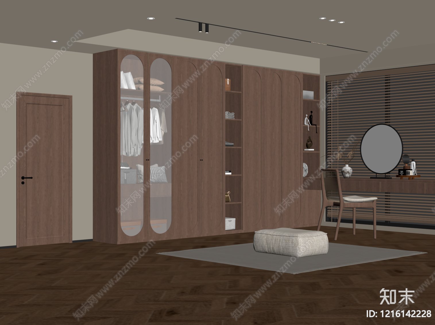 现代简约衣帽间SU模型下载【ID:1216142228】