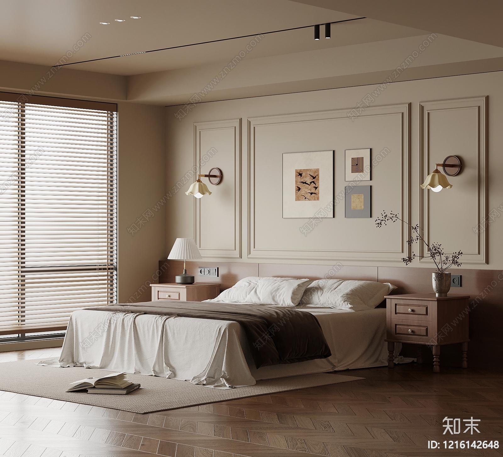 中古风主卧3D模型下载【ID:1216142648】