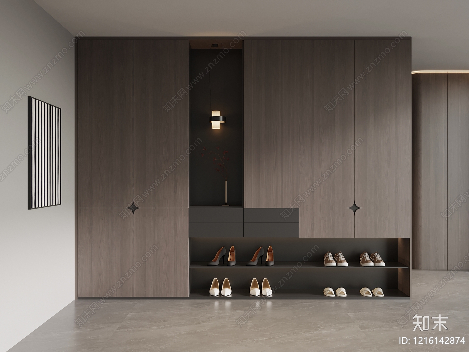 极简玄关3D模型下载【ID:1216142874】