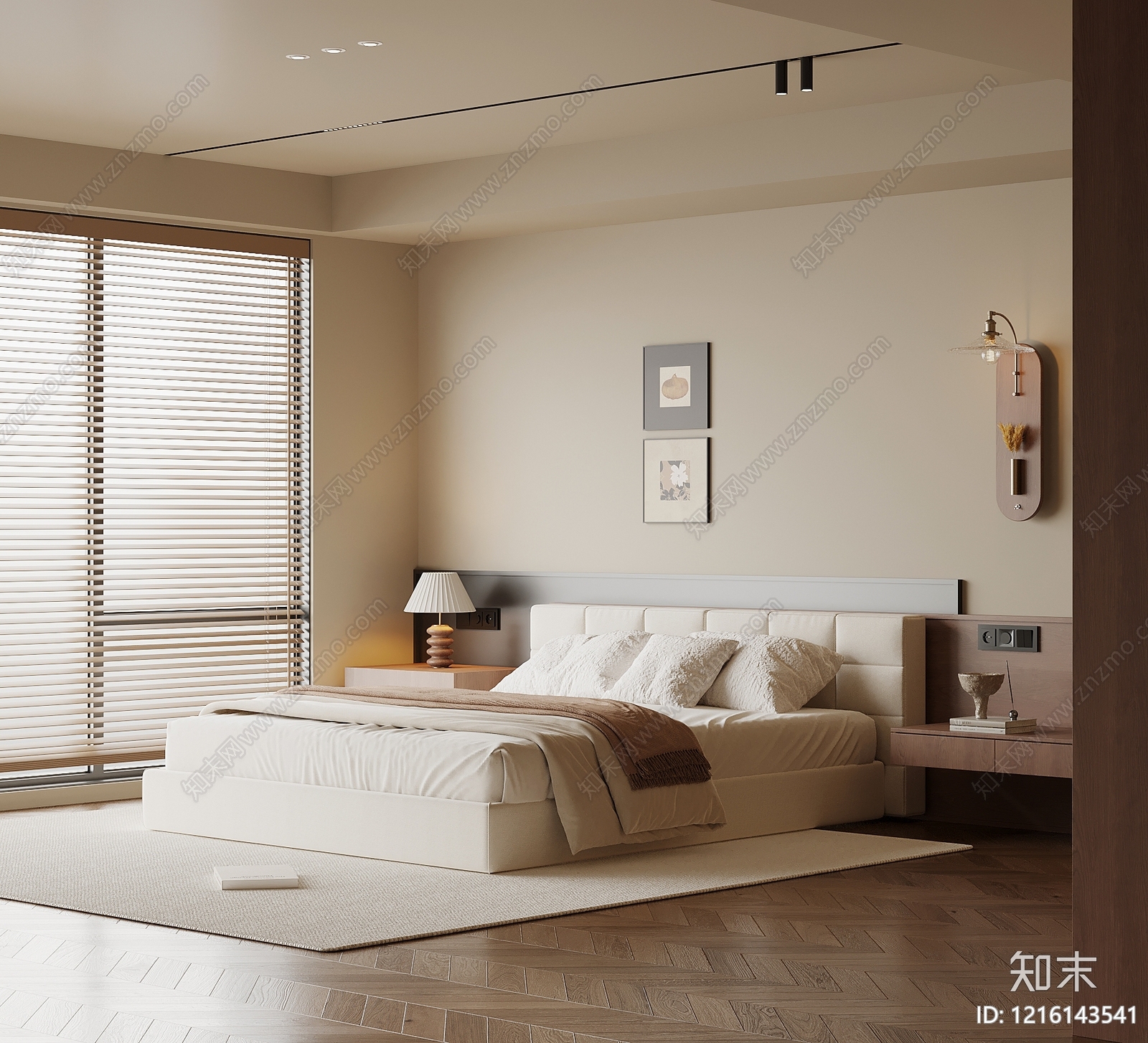 现代主卧SU模型下载【ID:1216143541】