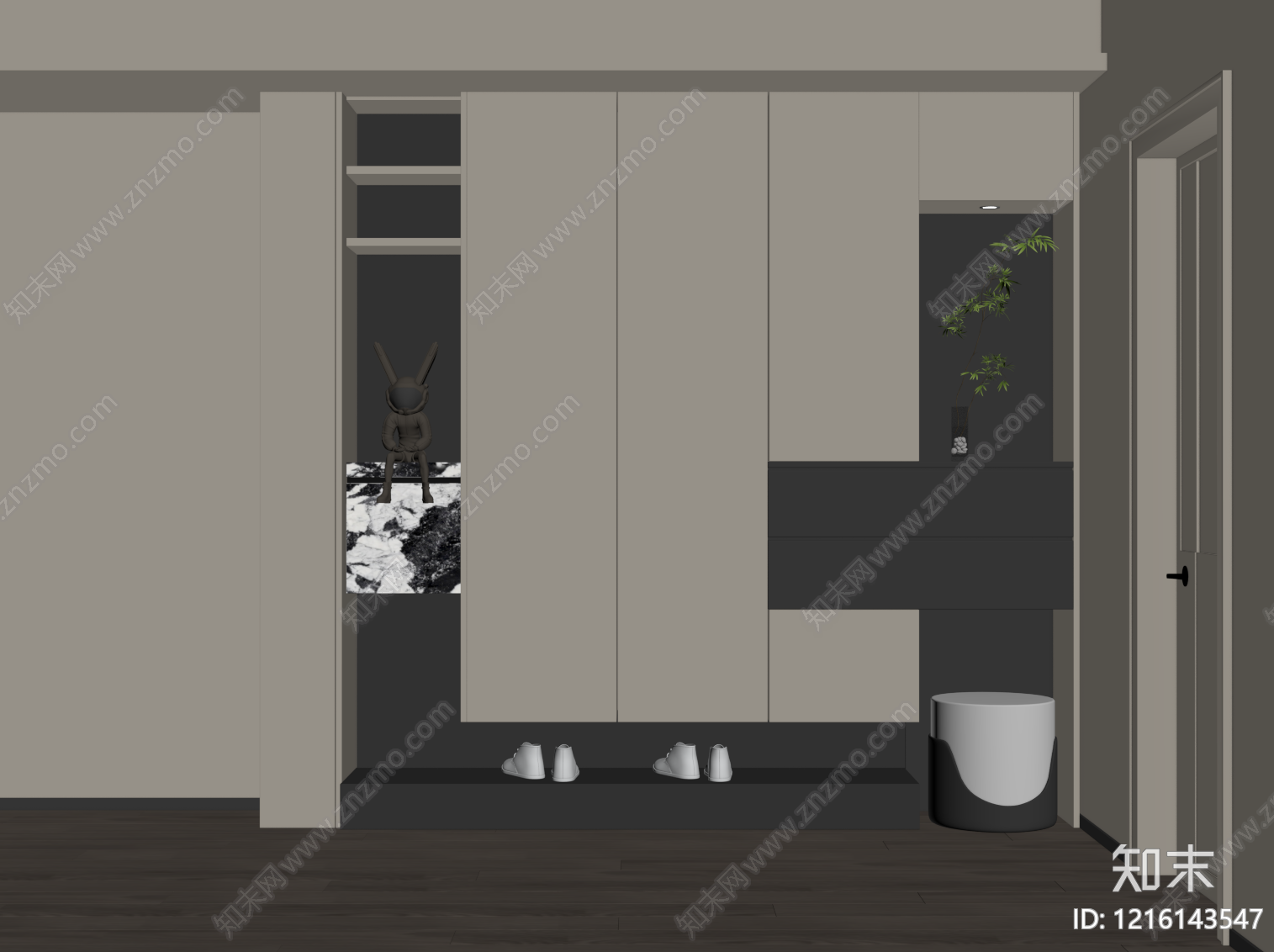 现代简约玄关SU模型下载【ID:1216143547】