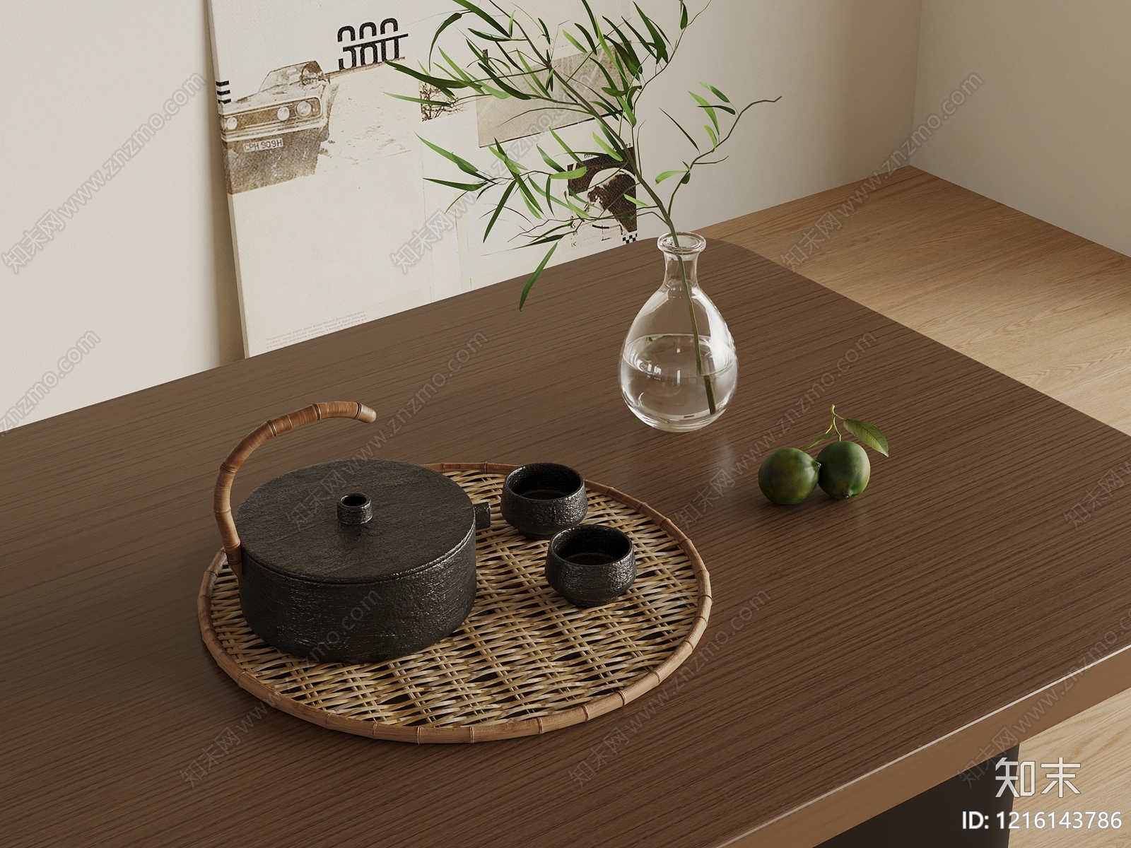 新中式茶具SU模型下载【ID:1216143786】