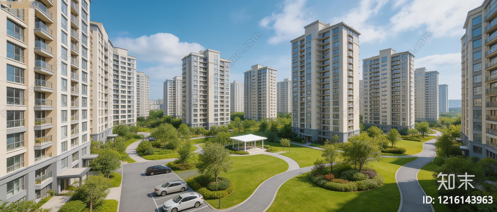 现代小区HDR贴图下载【ID:1216143963】