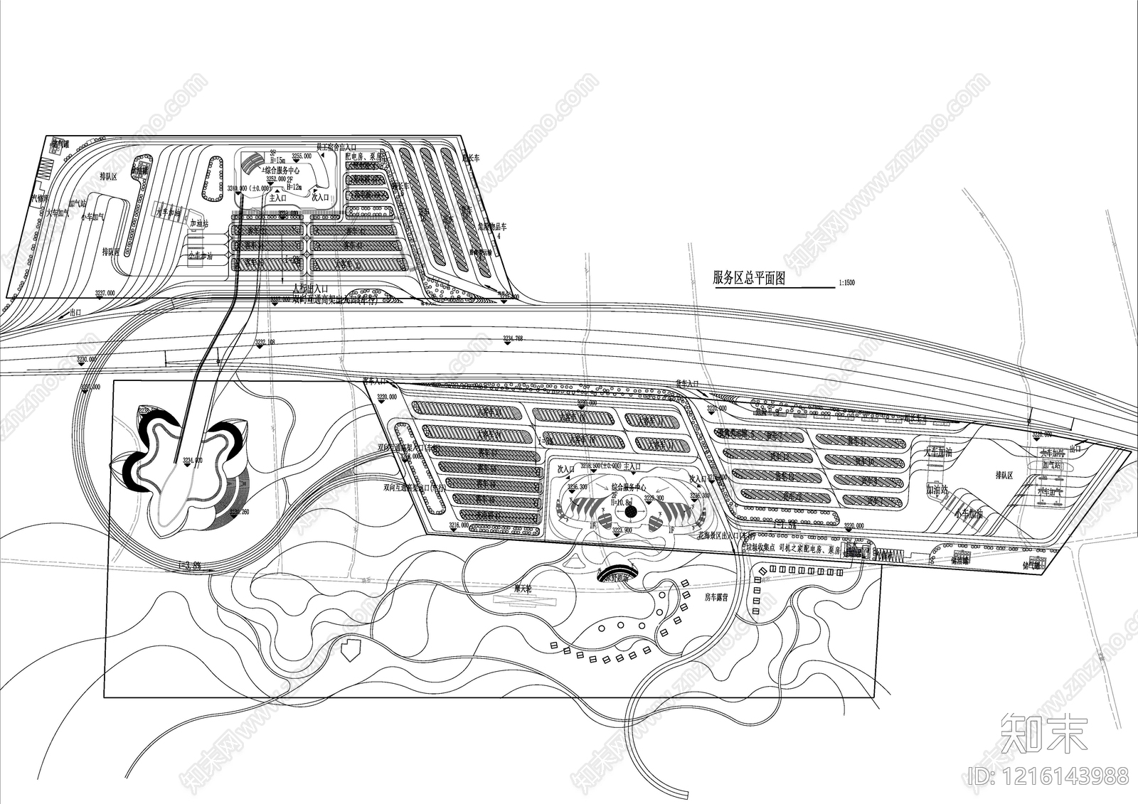 现代服务区施工图下载【ID:1216143988】