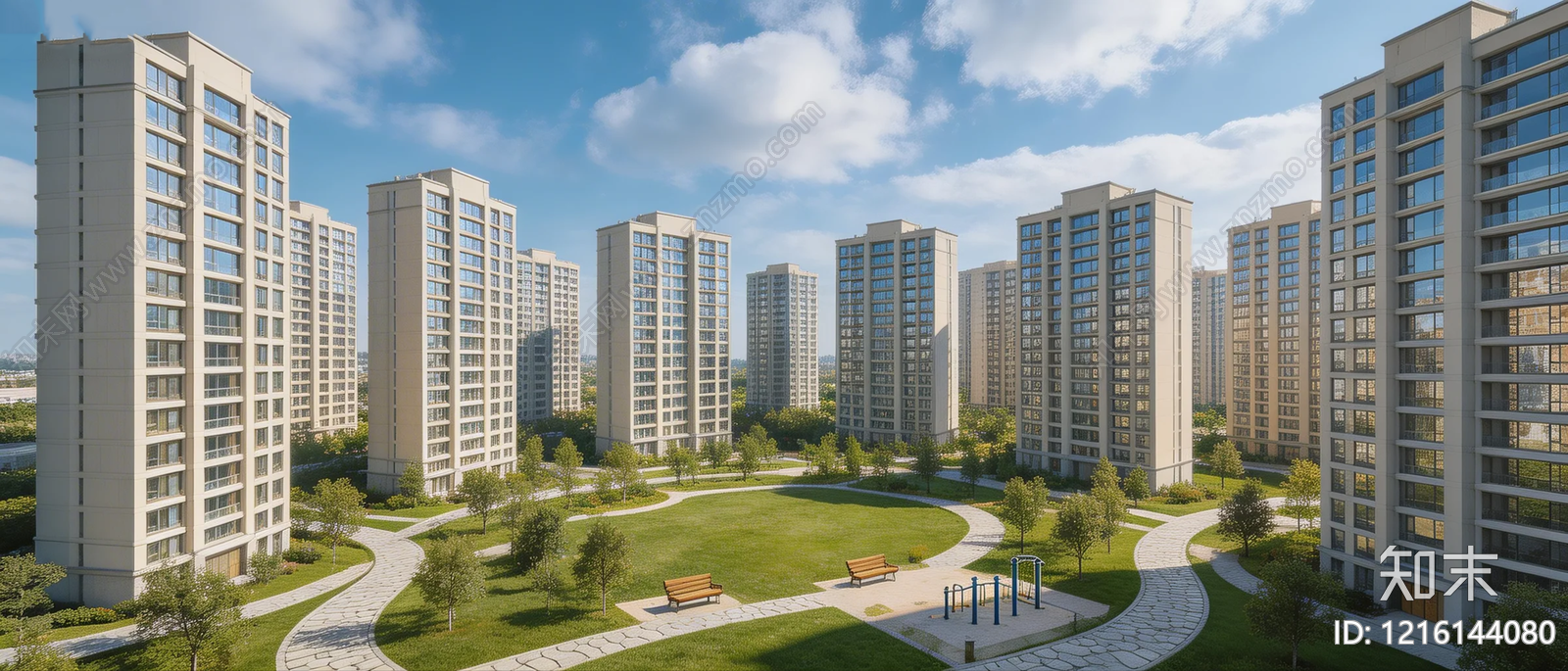 现代小区HDR贴图下载【ID:1216144080】