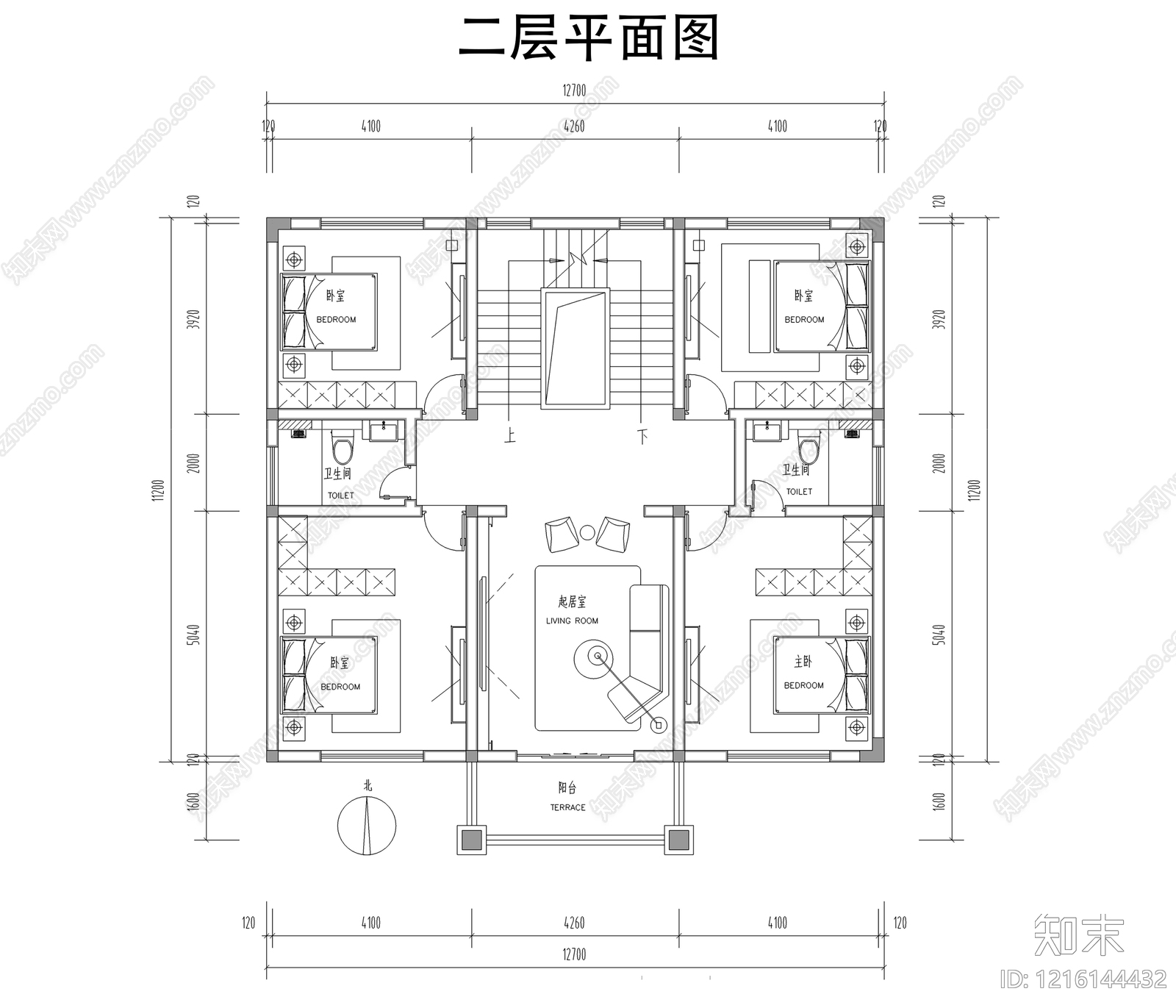 别墅cad施工图下载【ID:1216144432】