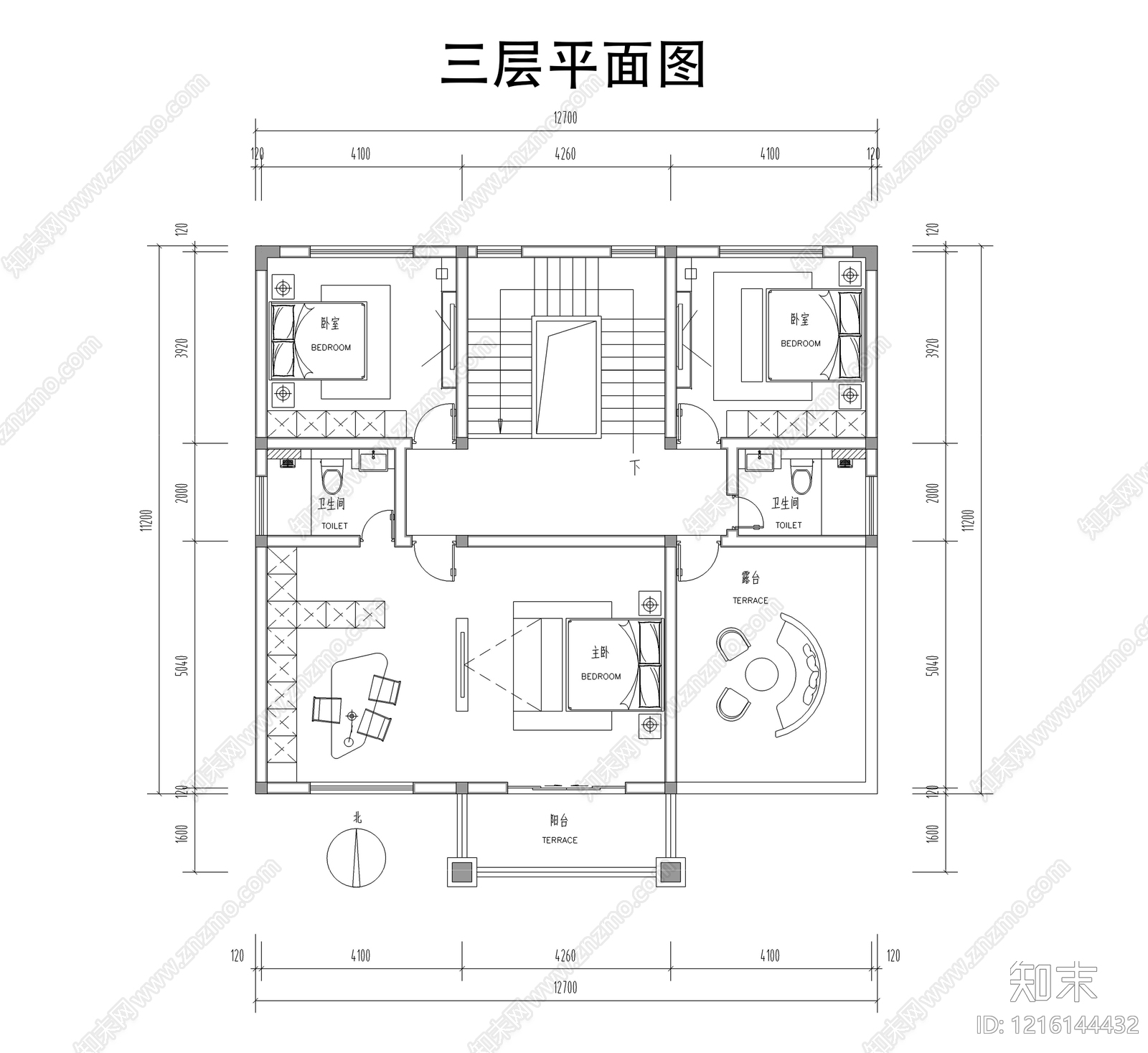 别墅cad施工图下载【ID:1216144432】