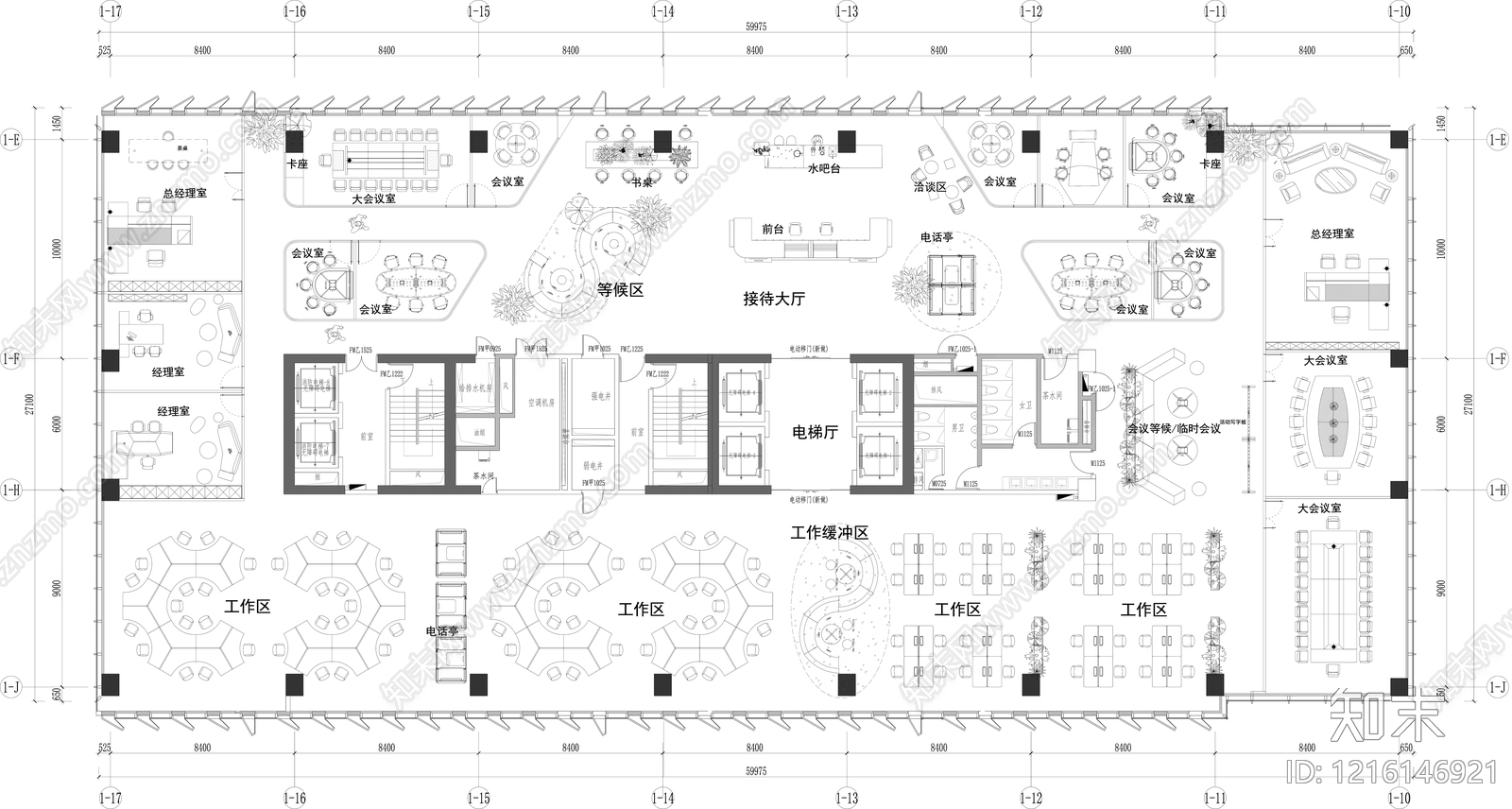 现代整体办公空间施工图下载【ID:1216146921】