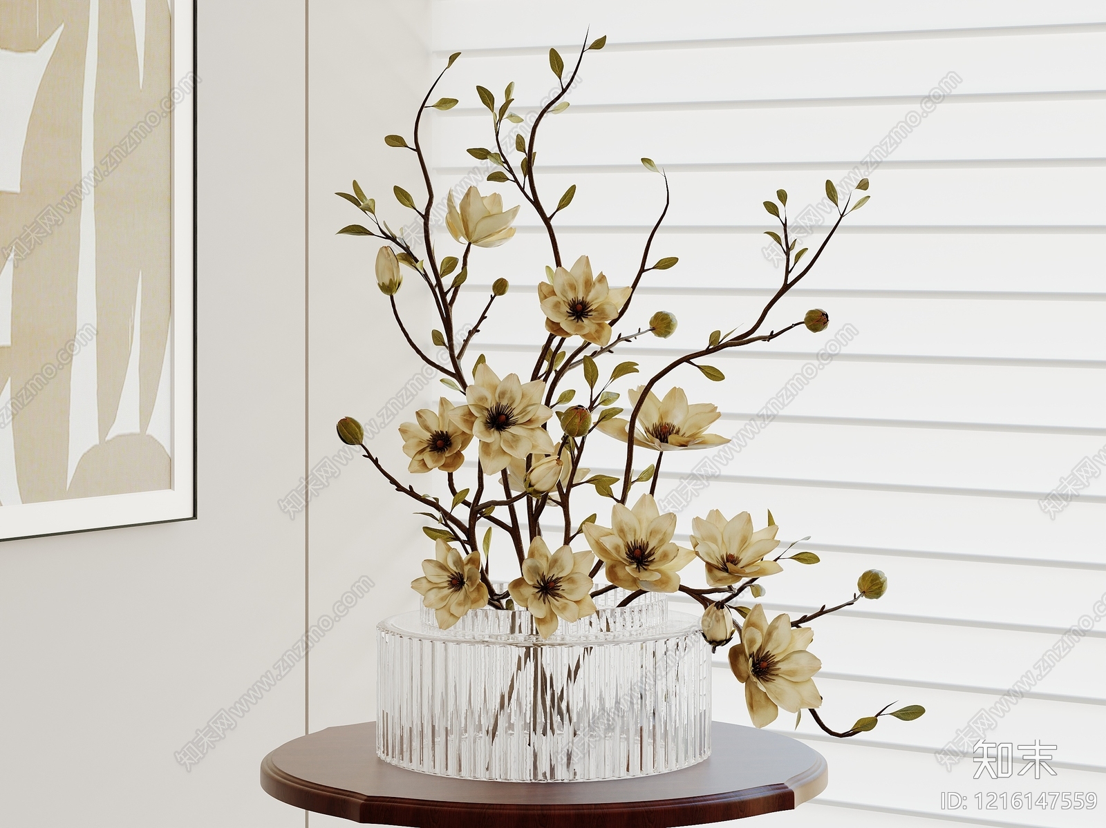 新中式花艺3D模型下载【ID:1216147559】