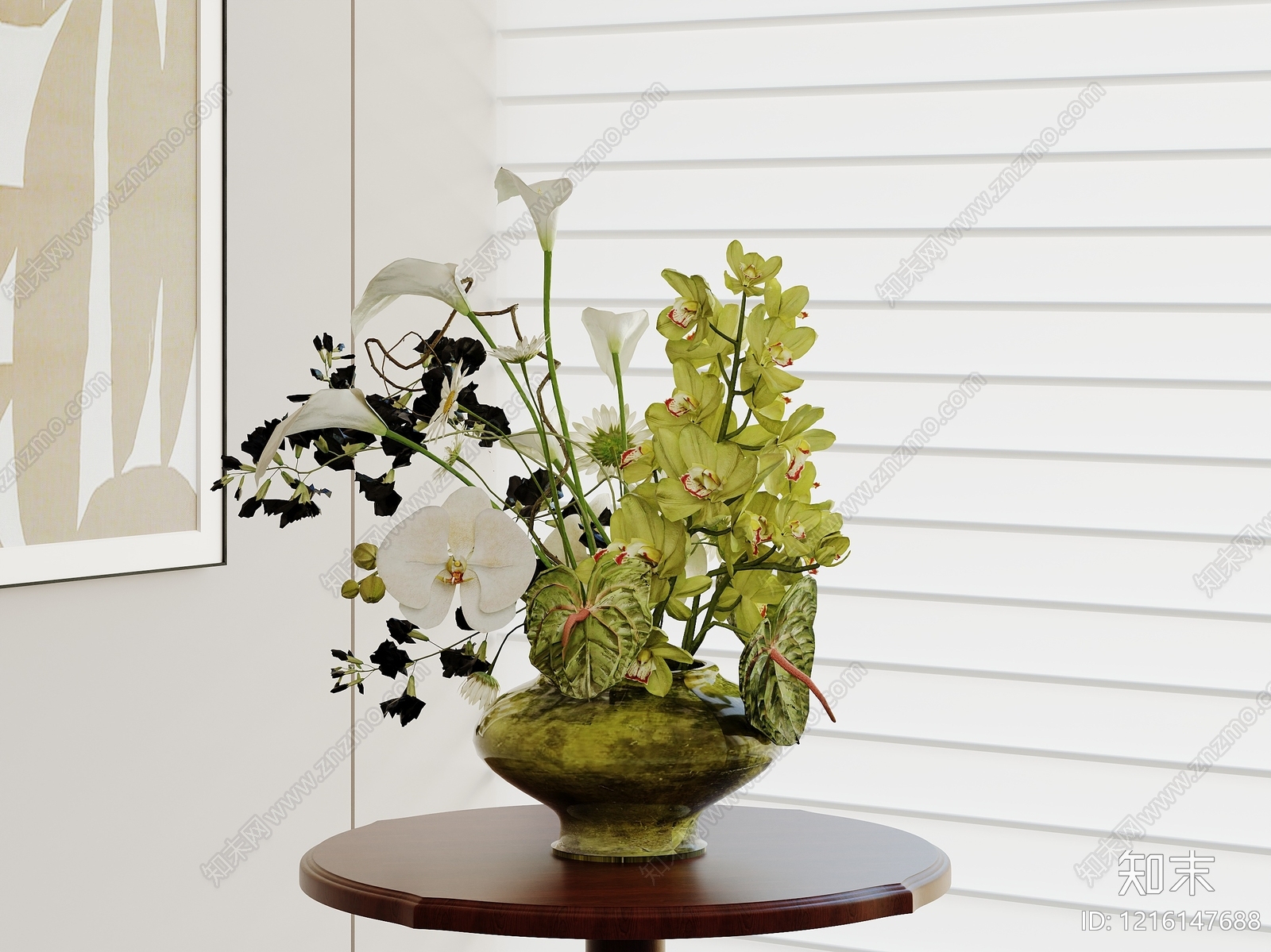 现代简约花艺3D模型下载【ID:1216147688】