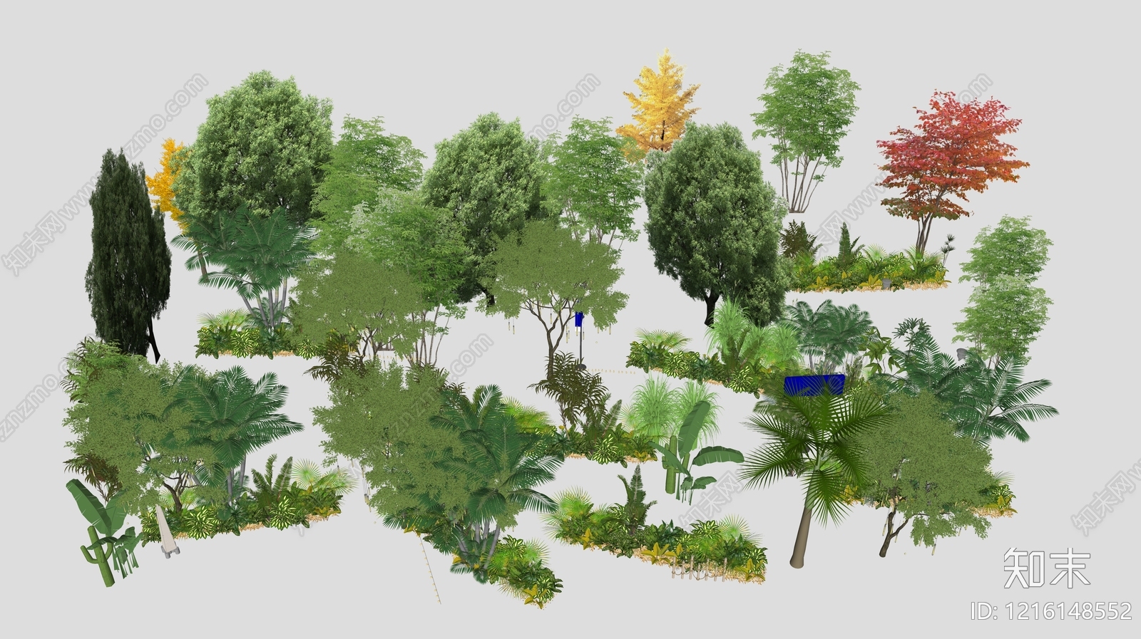 现代景观植物组合SU模型下载【ID:1216148552】