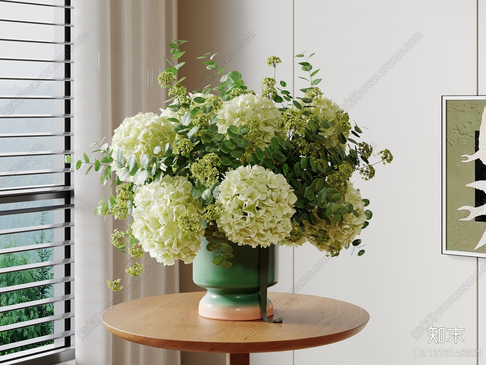 奶油风花艺3D模型下载【ID:1216148951】