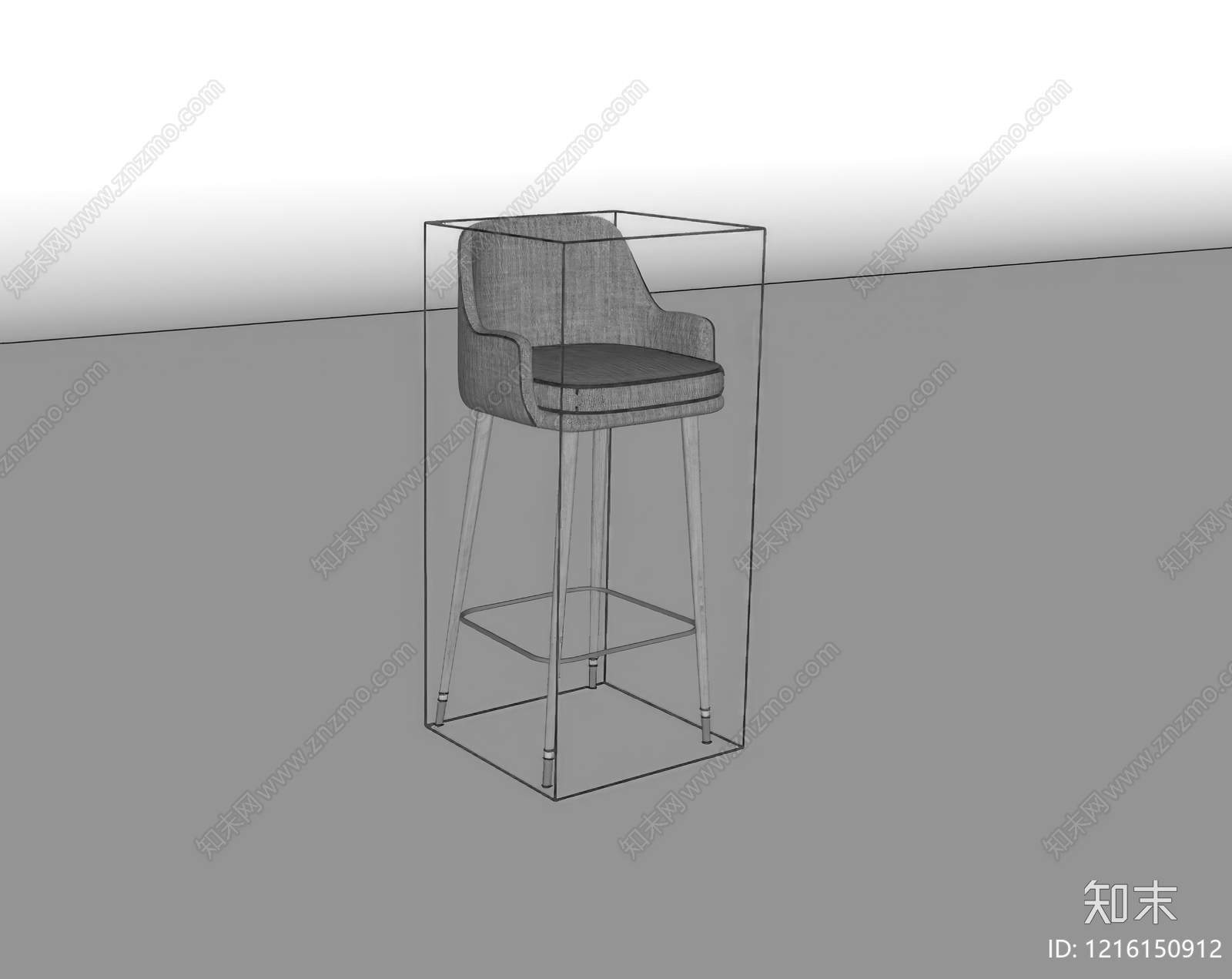 现代简约吧椅SU模型下载【ID:1216150912】