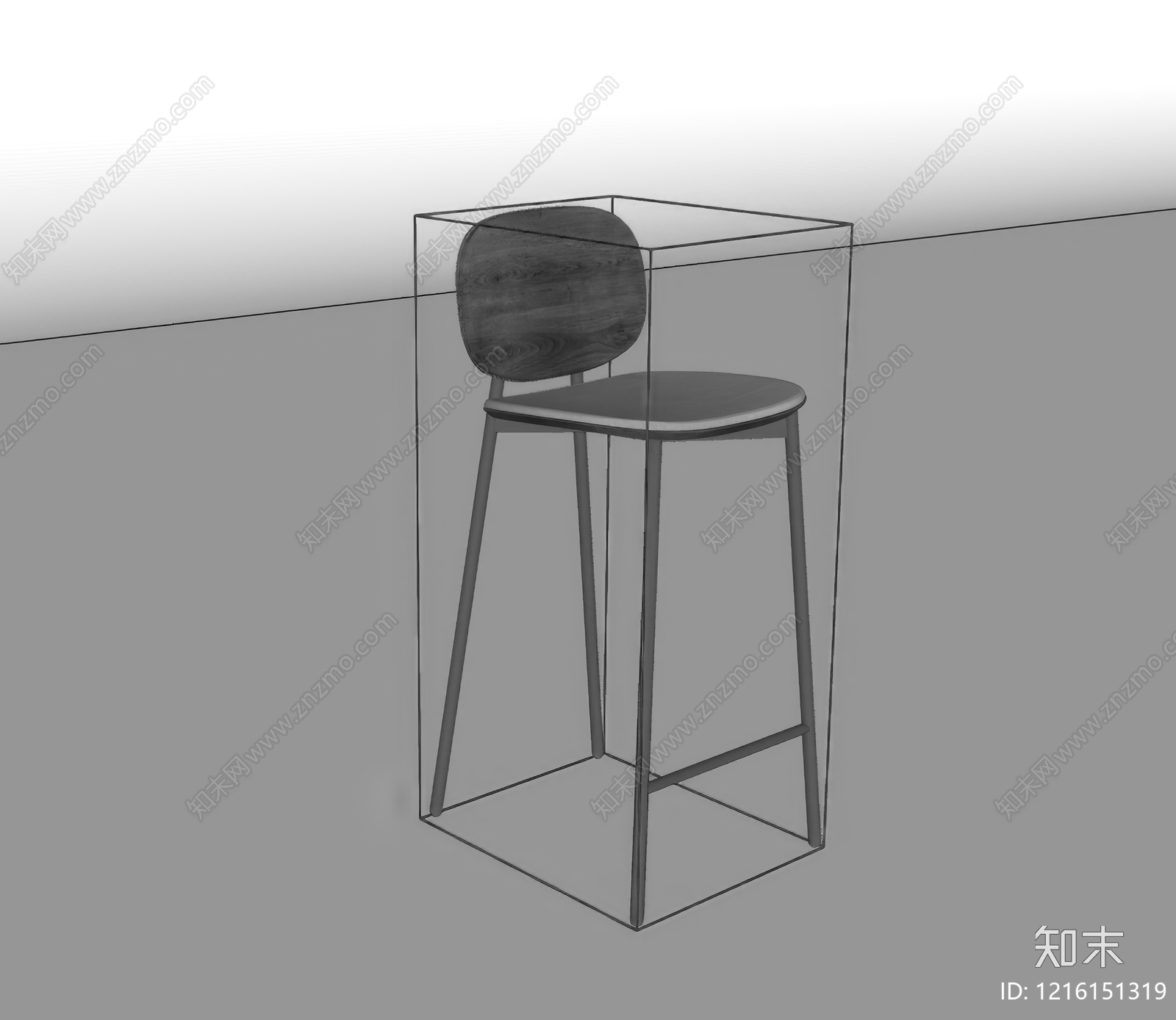 极简吧椅SU模型下载【ID:1216151319】