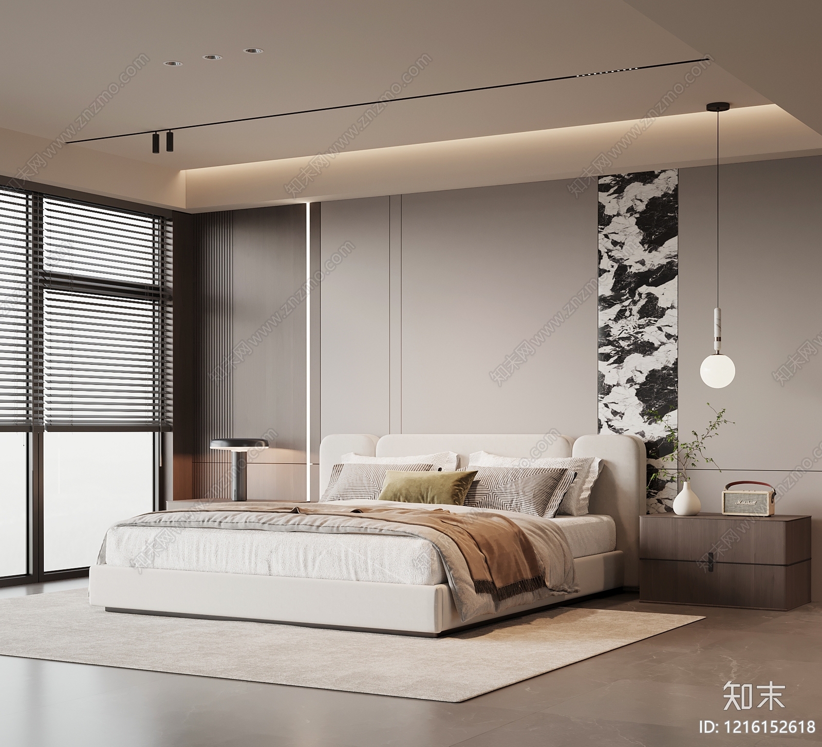 现代简约主卧SU模型下载【ID:1216152618】