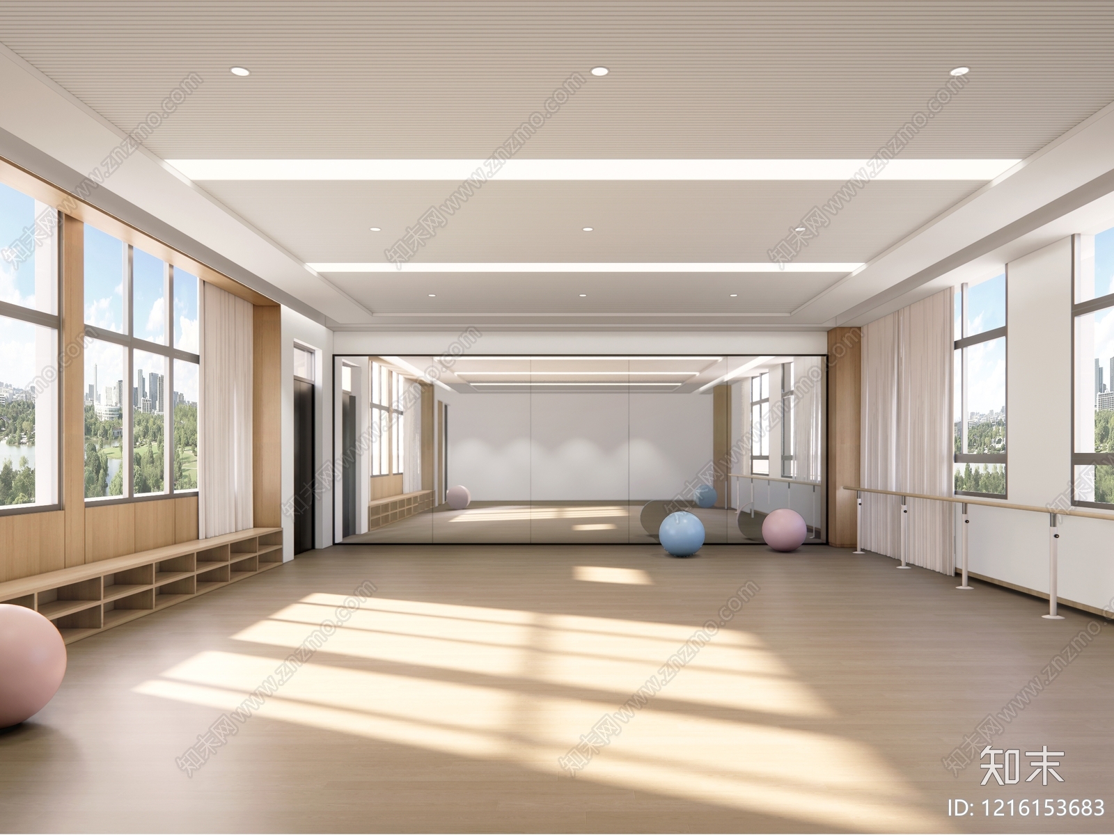 现代瑜伽室SU模型下载【ID:1216153683】
