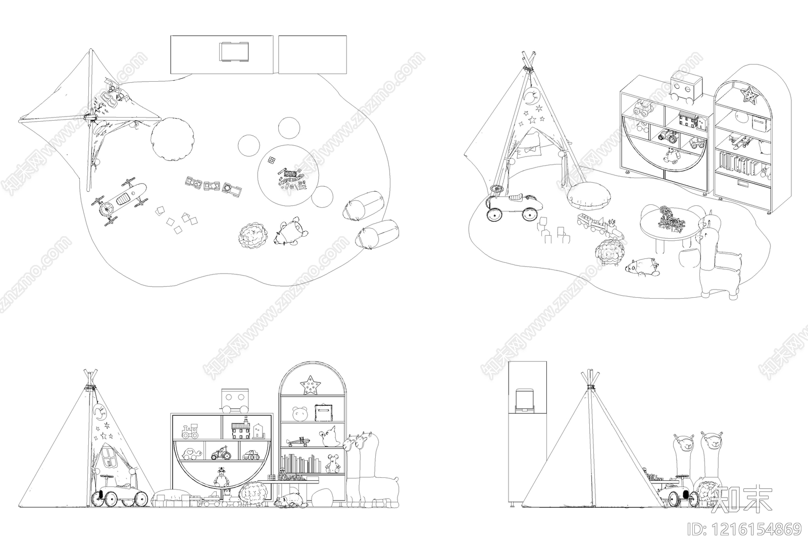 现代儿童房施工图下载【ID:1216154869】