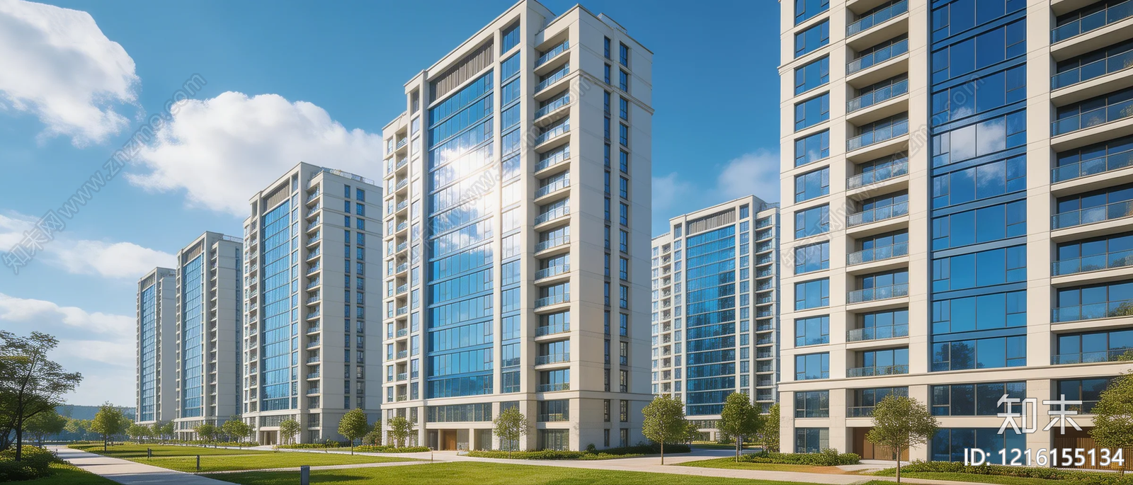 现代小区HDR贴图下载【ID:1216155134】