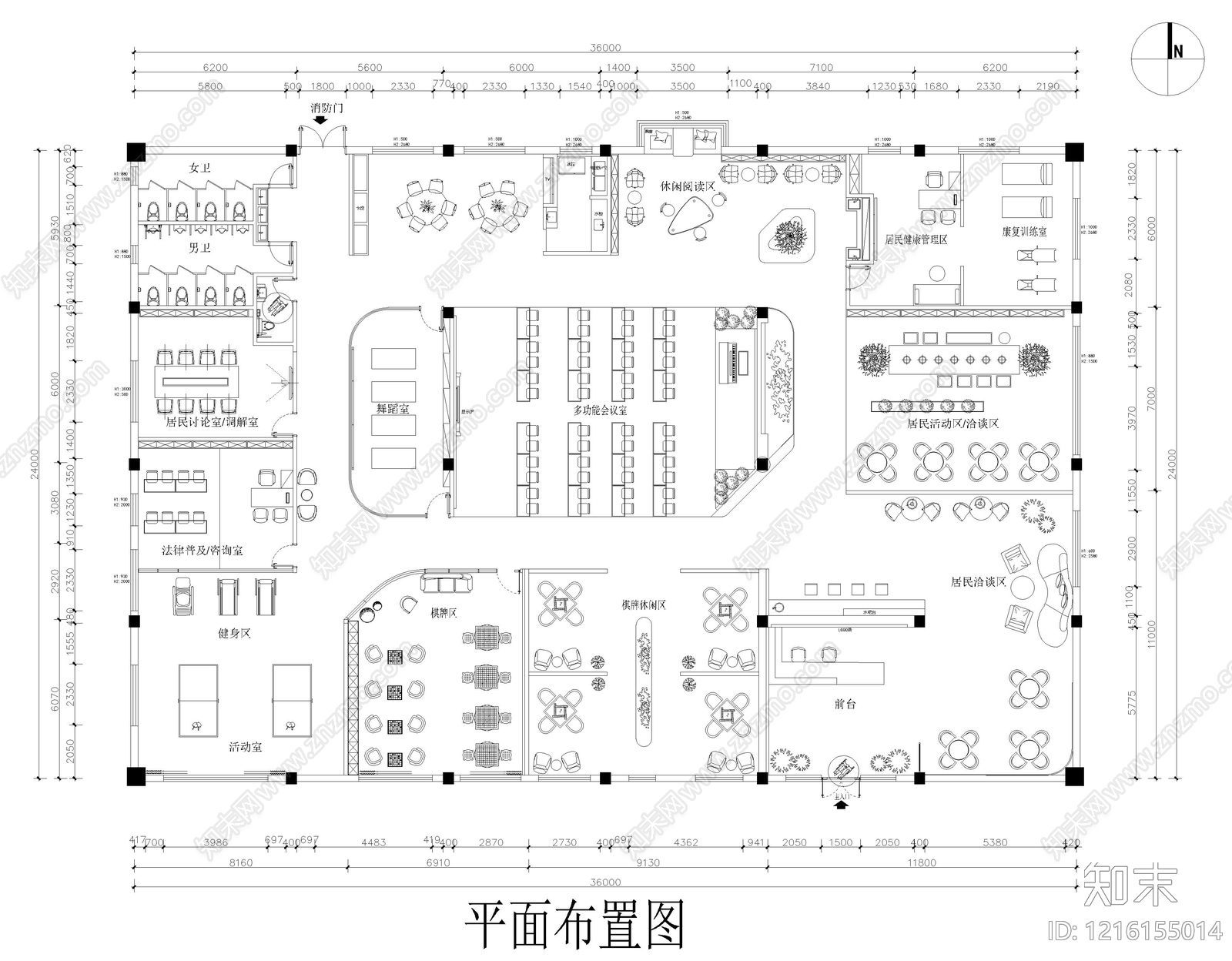 现代活动中心施工图下载【ID:1216155014】