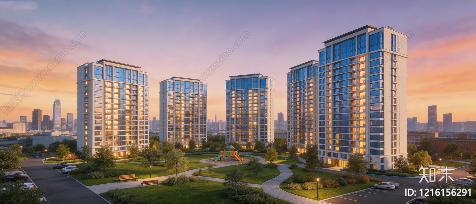 现代小区HDR贴图下载【ID:1216156291】