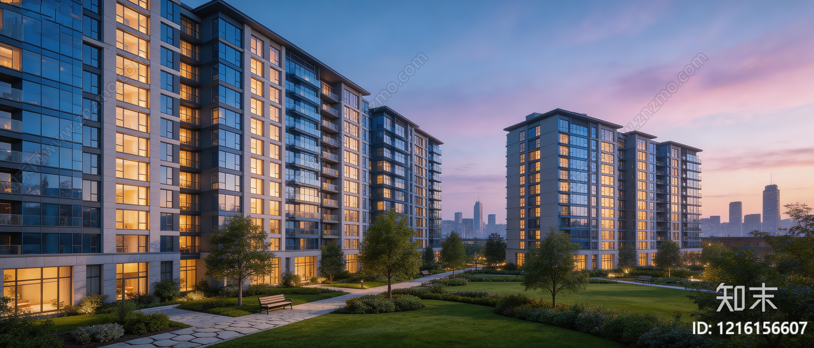 现代小区HDR贴图下载【ID:1216156607】