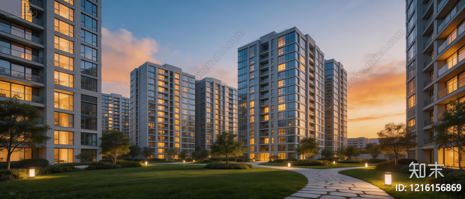 现代小区HDR贴图下载【ID:1216156869】