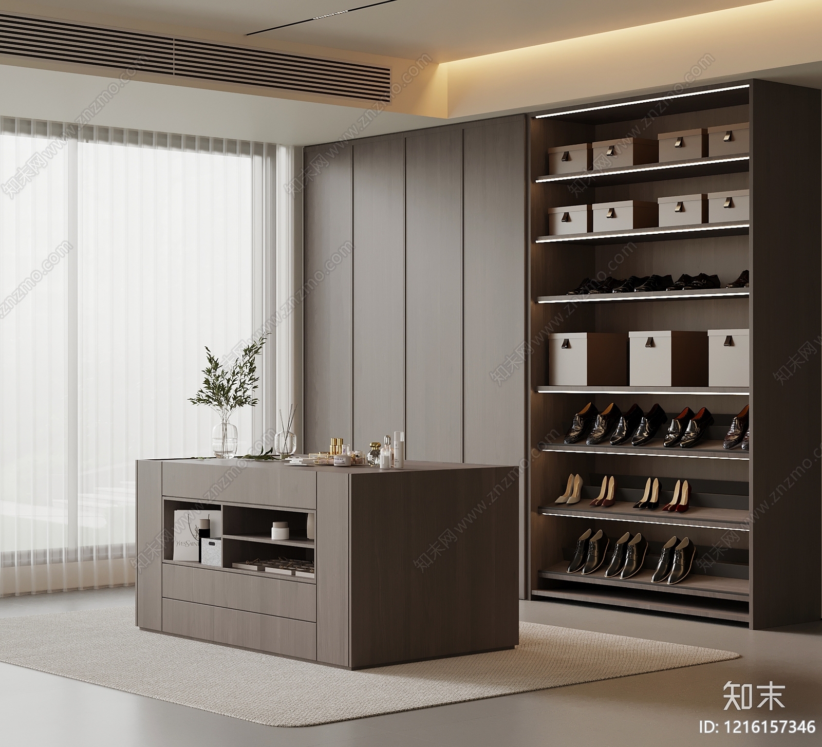 现代极简衣帽间SU模型下载【ID:1216157346】
