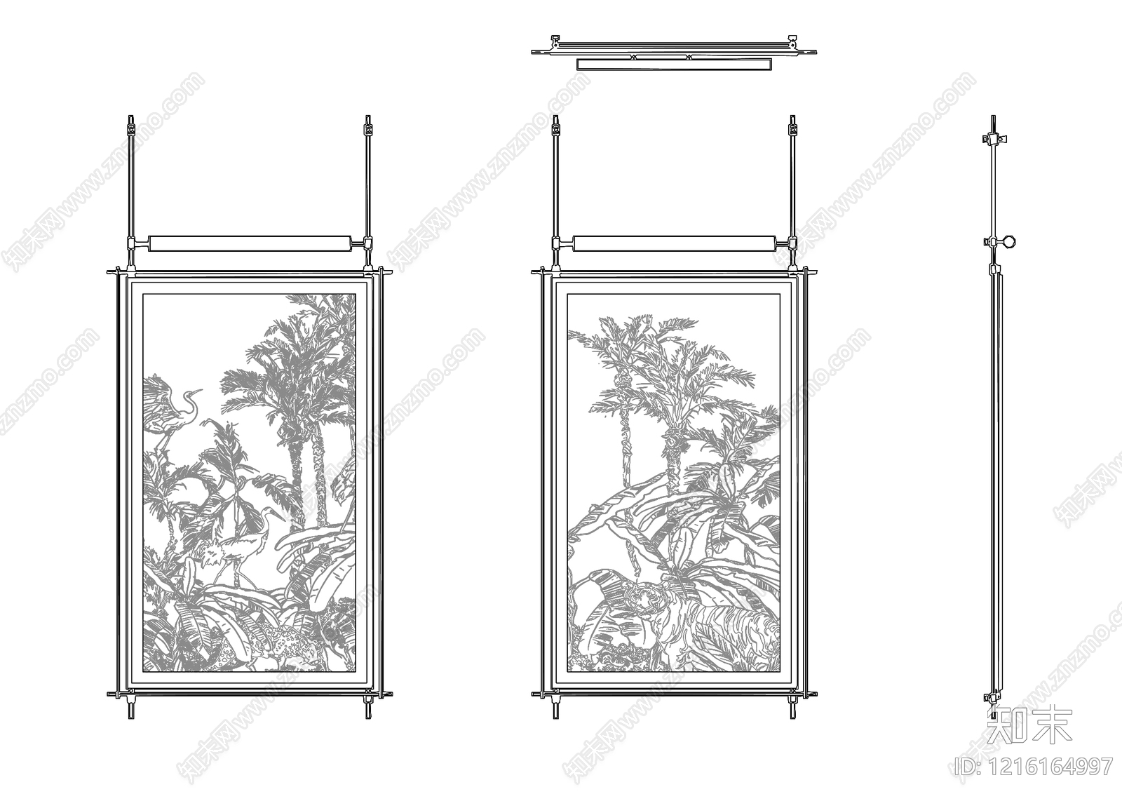 现代意式挂画施工图下载【ID:1216164997】