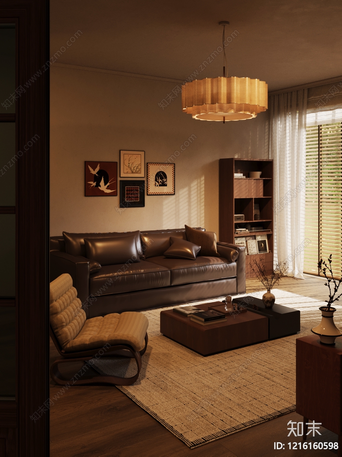 中古风家居客厅3D模型下载【ID:1216160598】