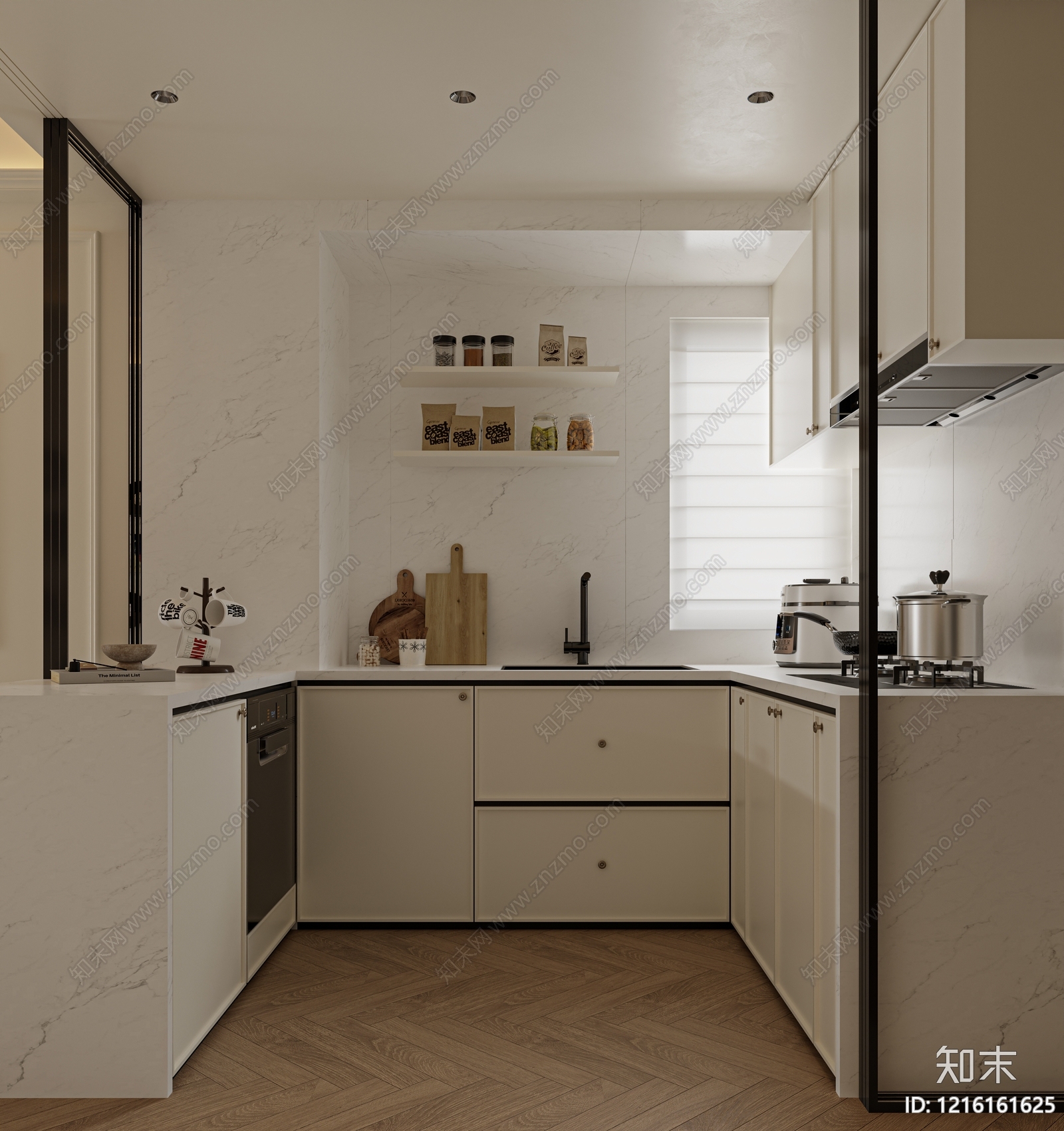 奶油风家居餐厅3D模型下载【ID:1216161625】