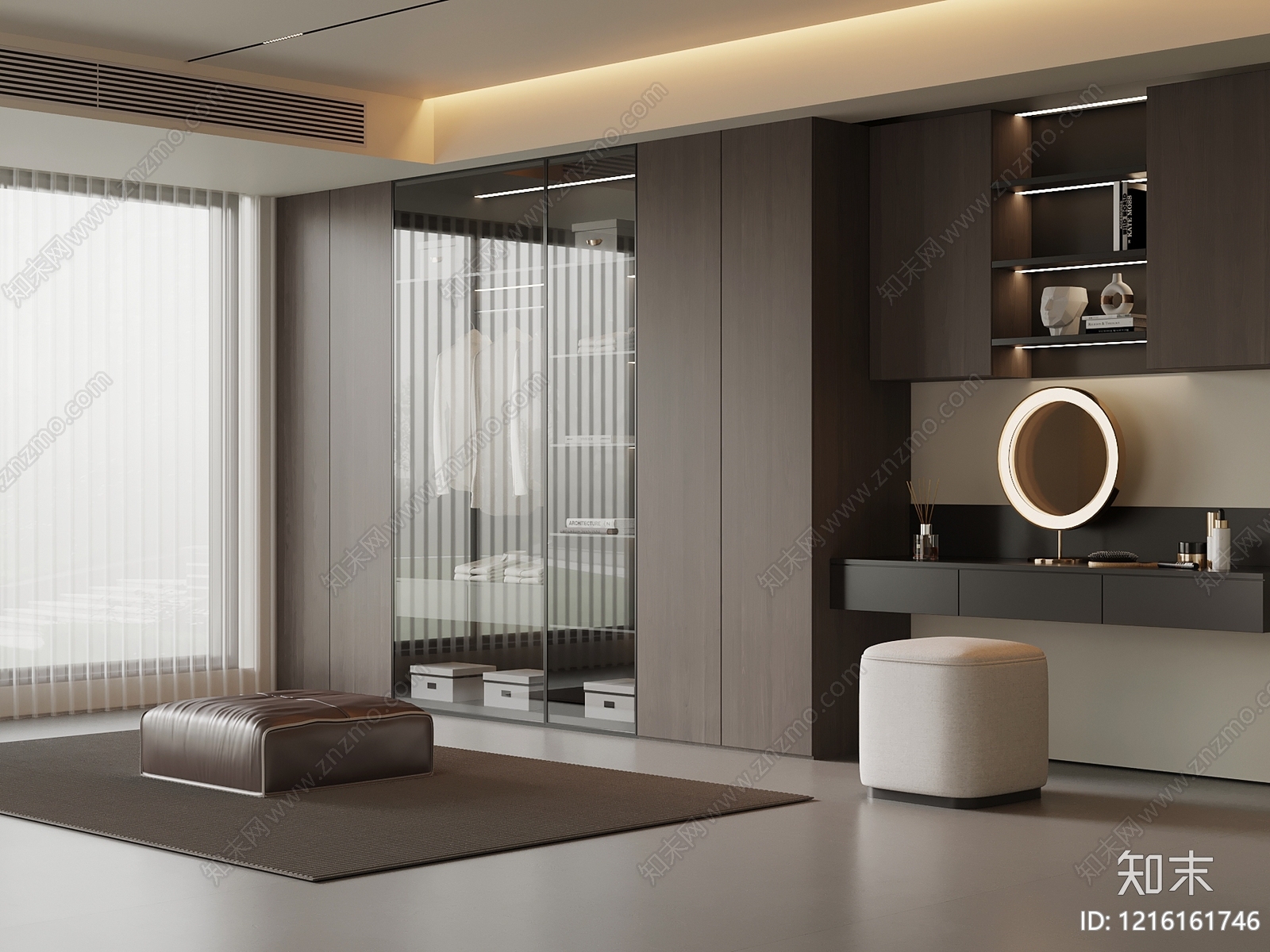 意式极简衣帽间3D模型下载【ID:1216161746】