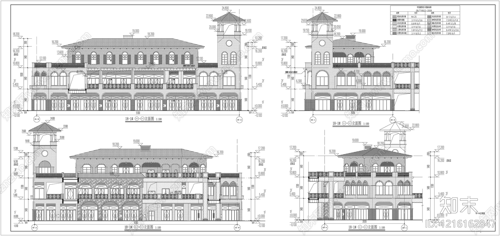 欧式商业街cad施工图下载【ID:1216162847】