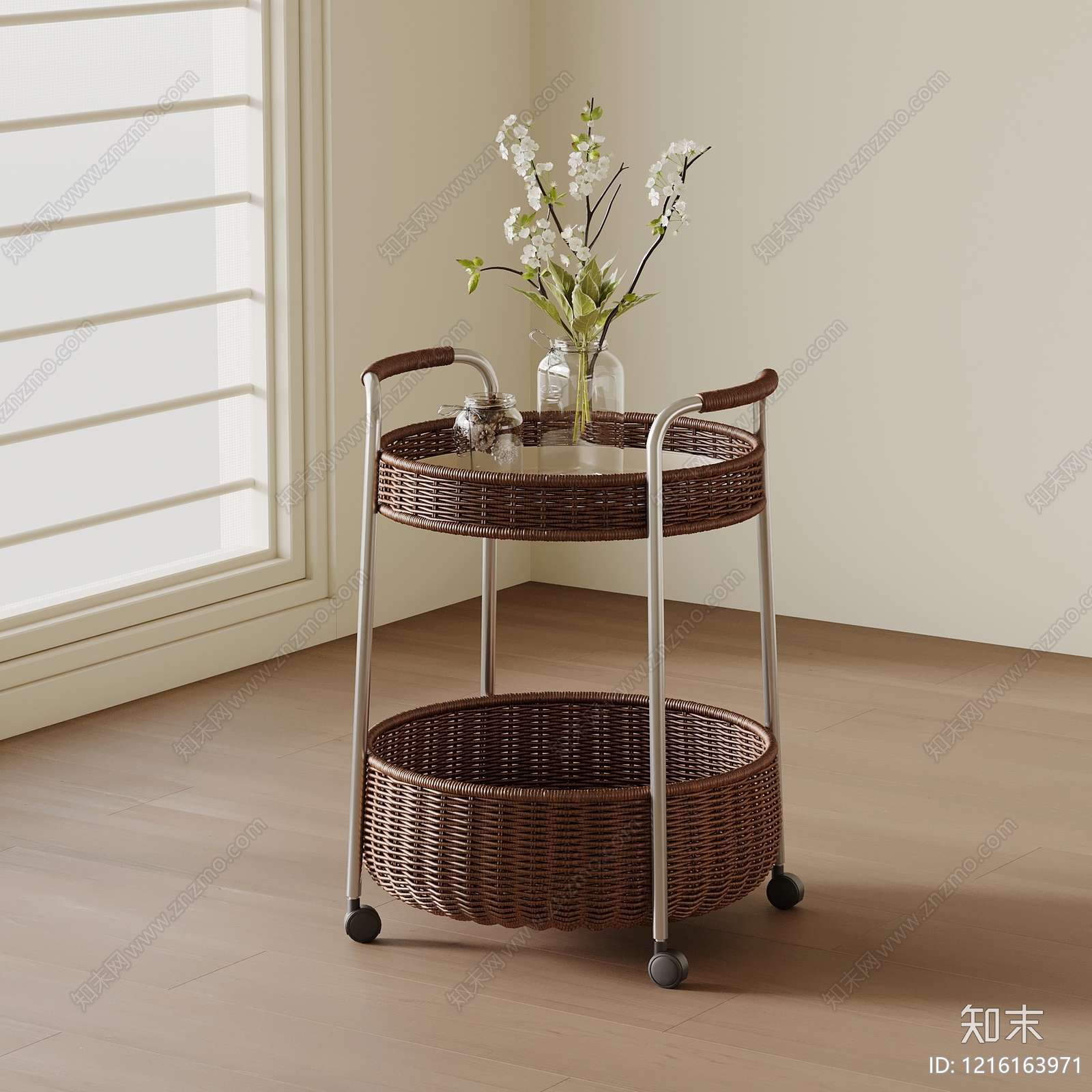 奶油风边几3D模型下载【ID:1216163971】