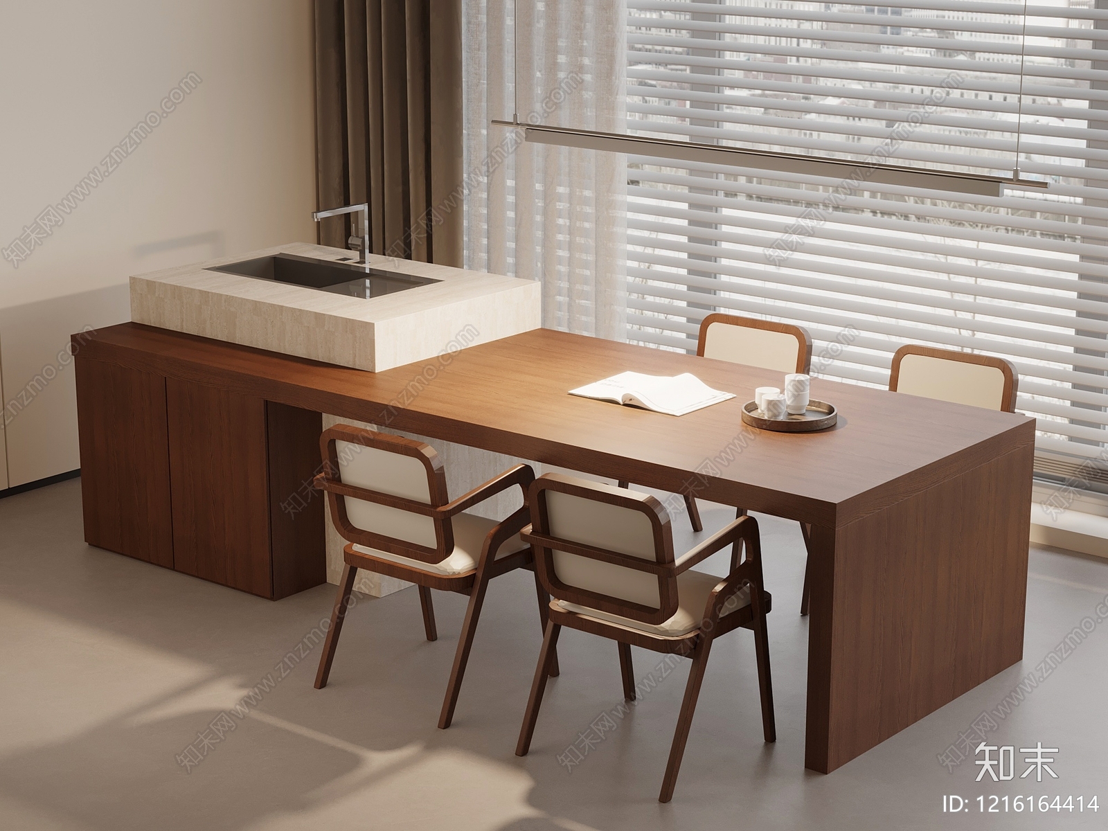 现代简约休闲桌椅3D模型下载【ID:1216164414】