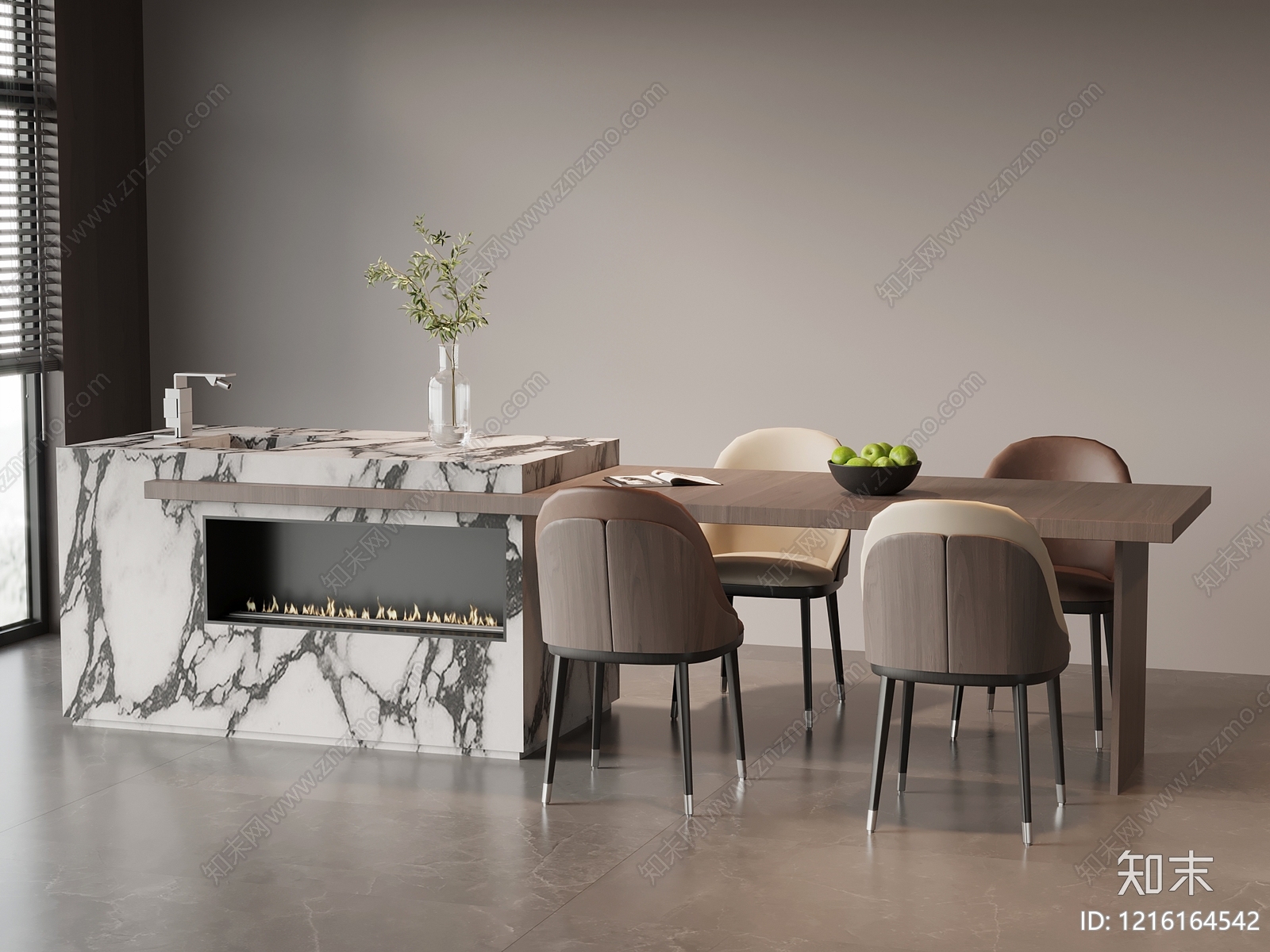 意式极简岛台3D模型下载【ID:1216164542】