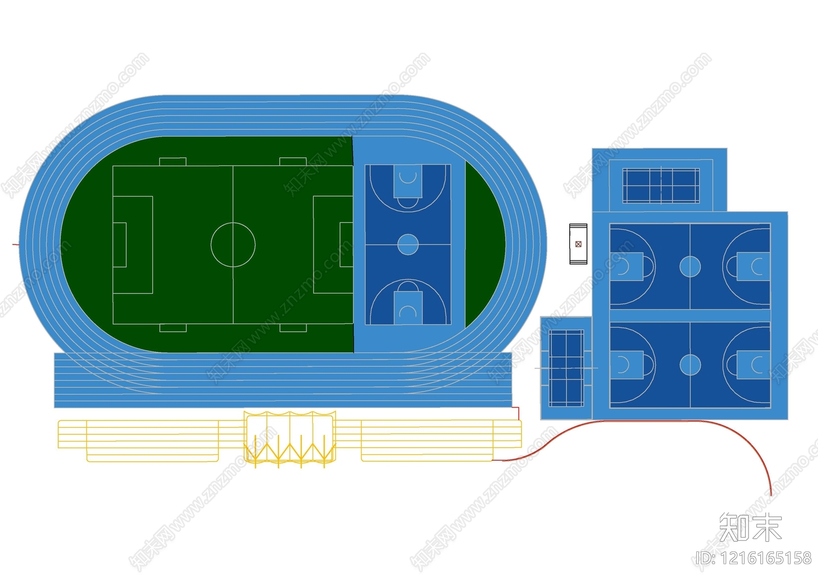 现代操场施工图下载【ID:1216165158】