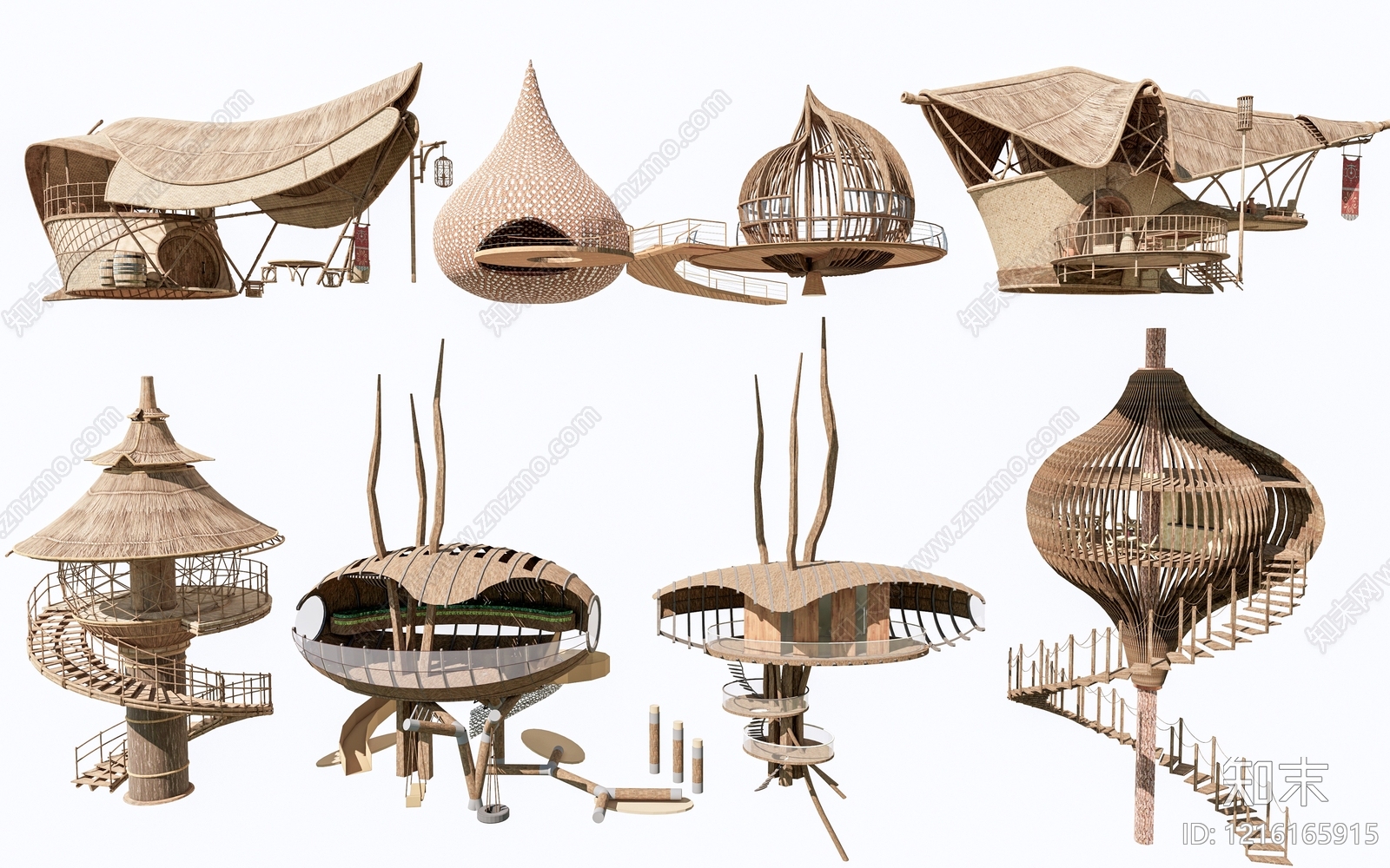 生态仿生建筑树屋SU模型草图