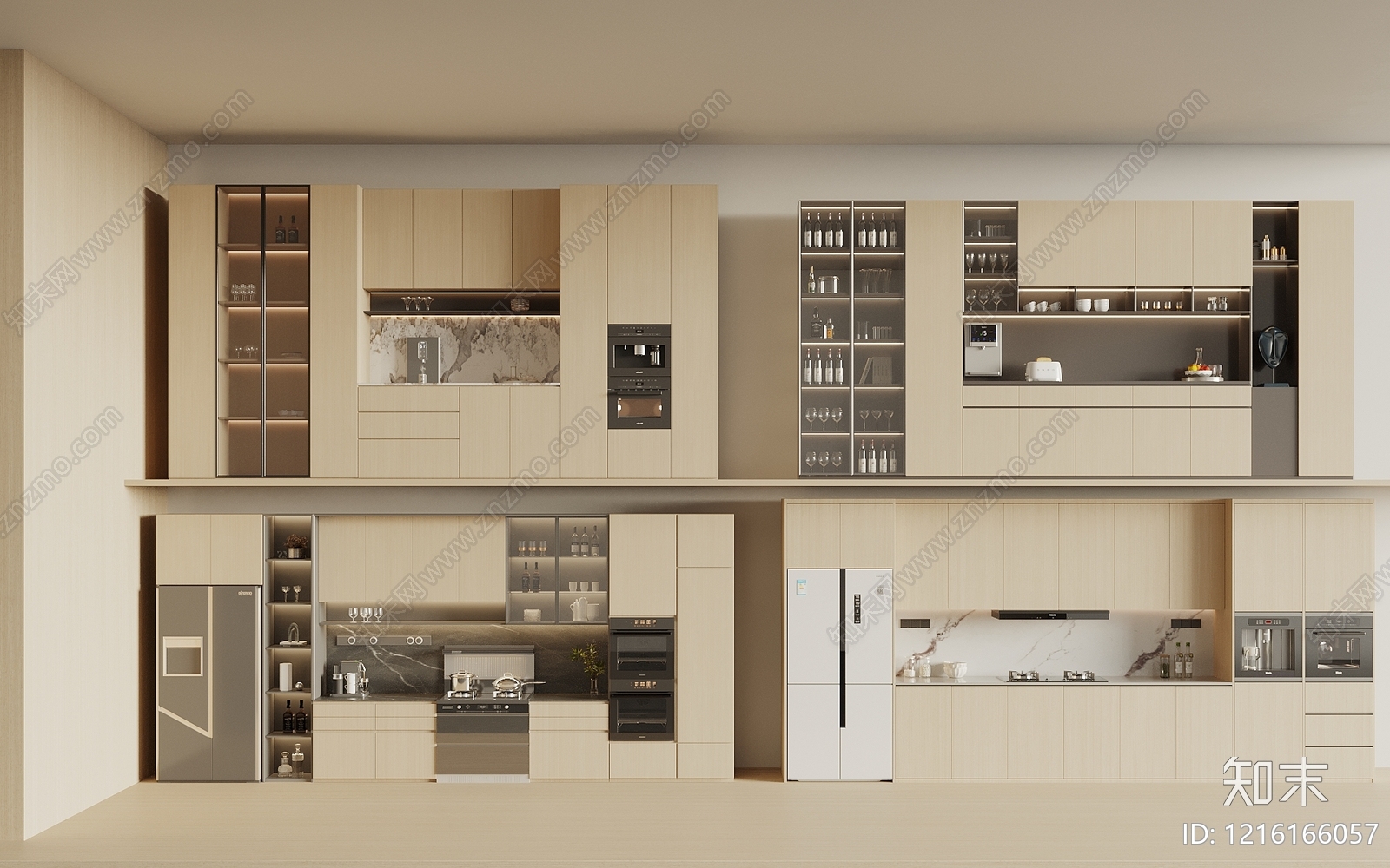 现代简约餐边柜3D模型下载【ID:1216166057】