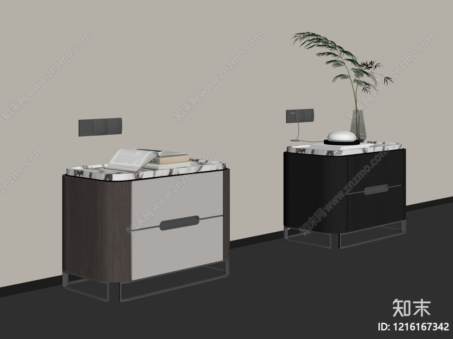 现代简约床头柜SU模型下载【ID:1216167342】