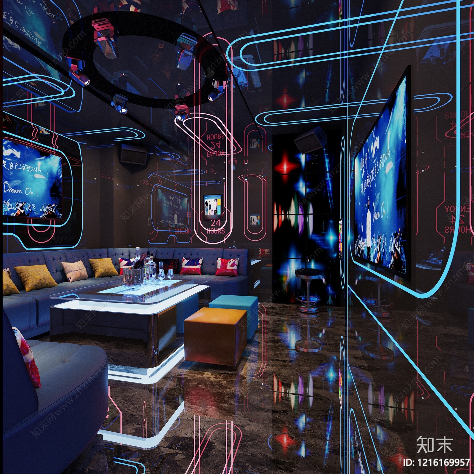 赛博朋克风KTV3D模型下载【ID:1216169957】