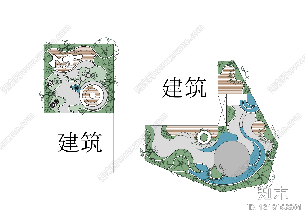 现代庭院施工图下载【ID:1216169901】