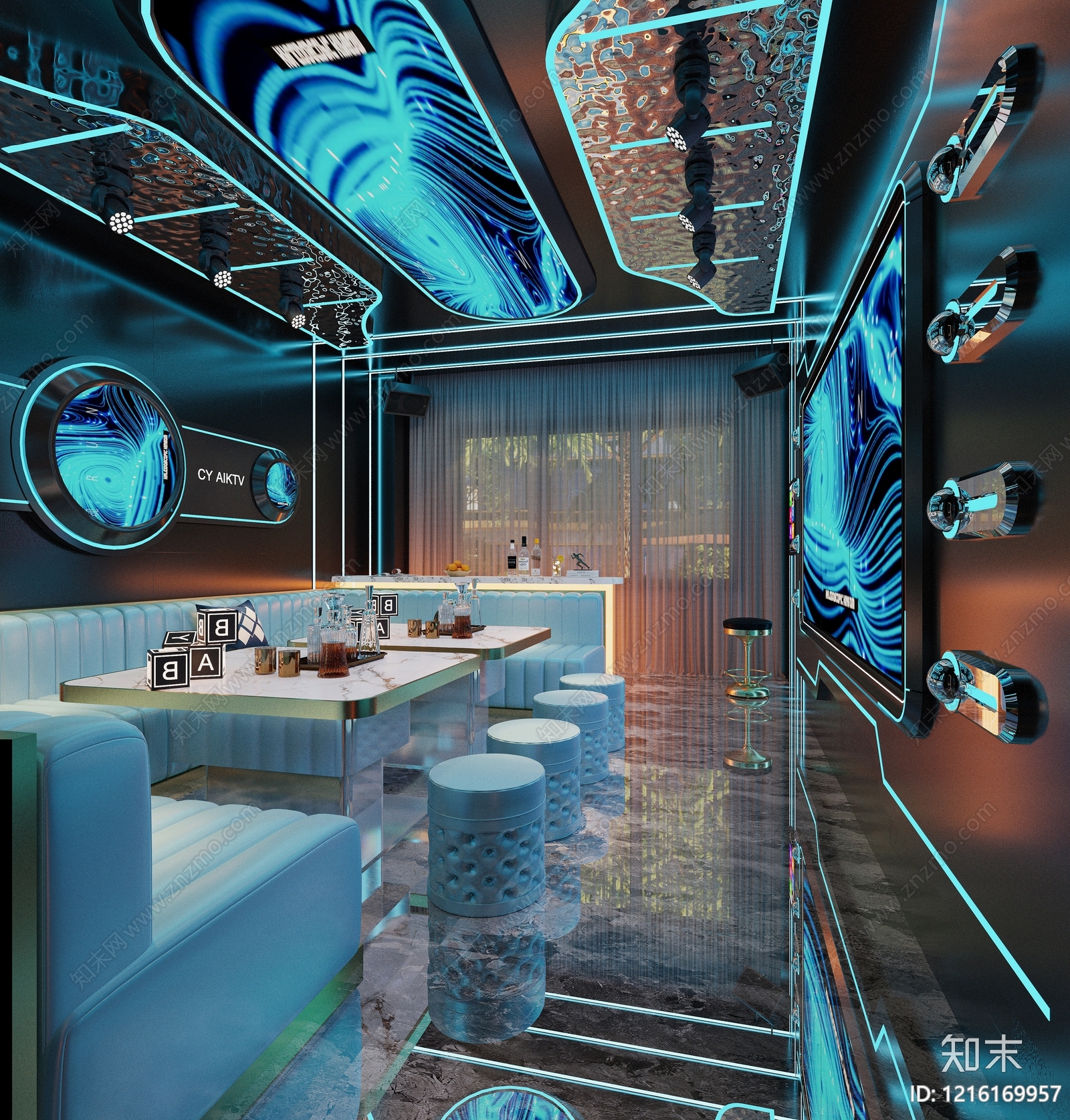 赛博朋克风KTV3D模型下载【ID:1216169957】