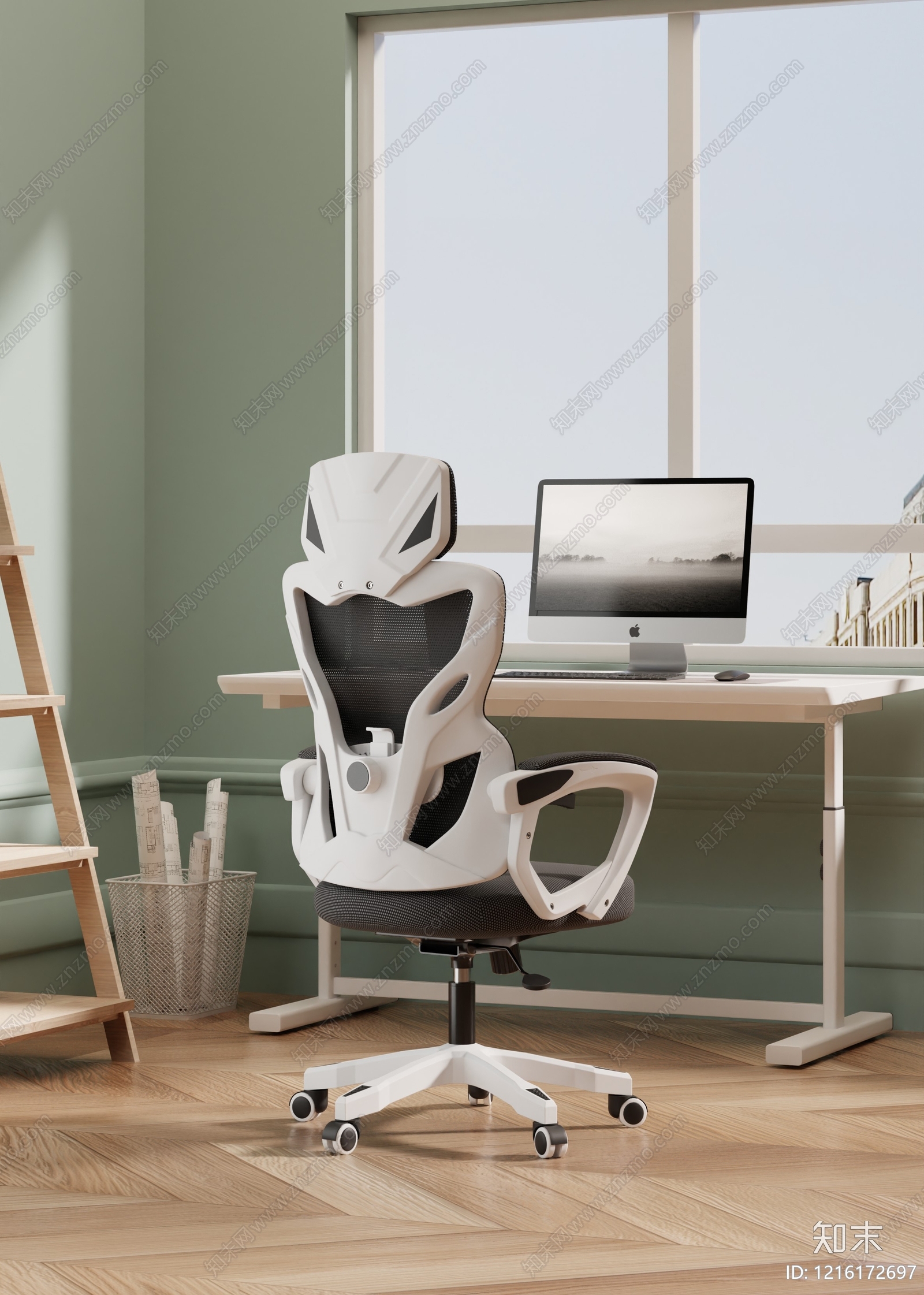 现代简约办公椅3D模型下载【ID:1216172697】