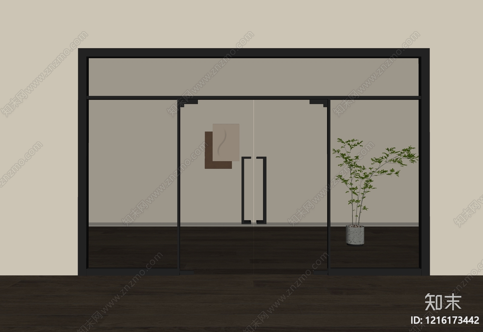 奶油风双开门SU模型下载【ID:1216173442】
