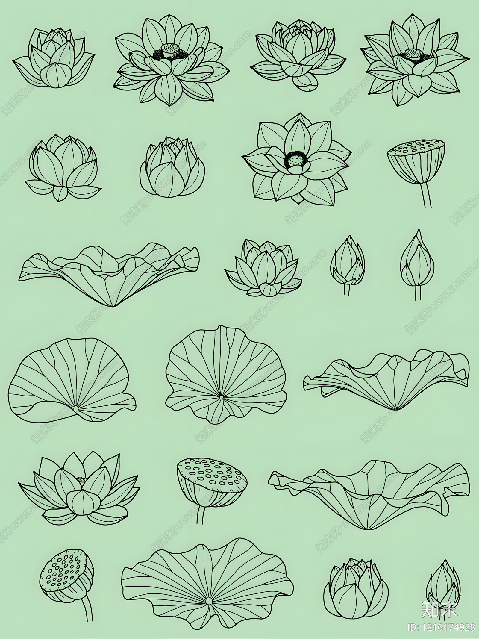 现代综合植物图库施工图下载【ID:1216174928】