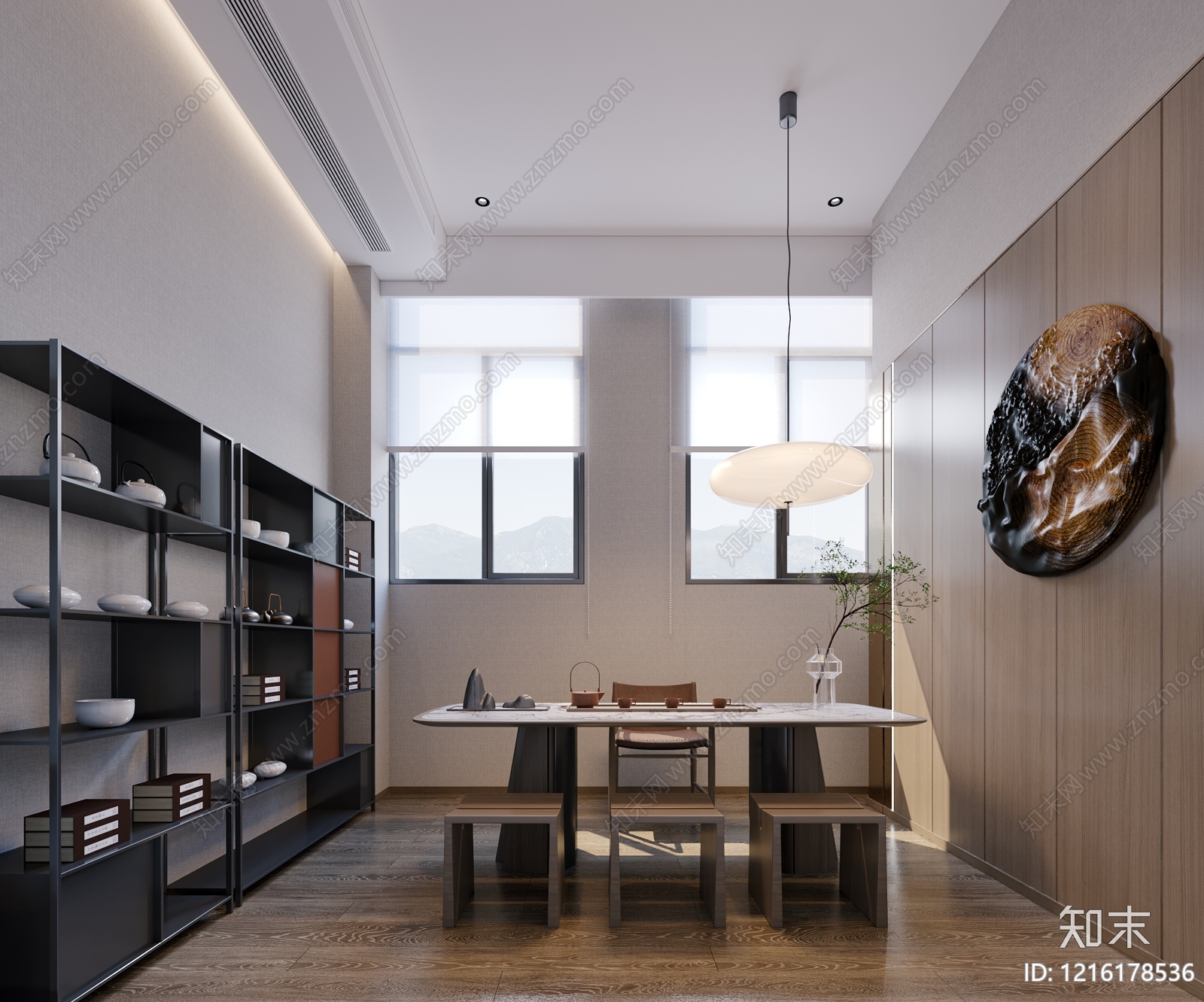 新中式茶室3D模型下载【ID:1216178536】