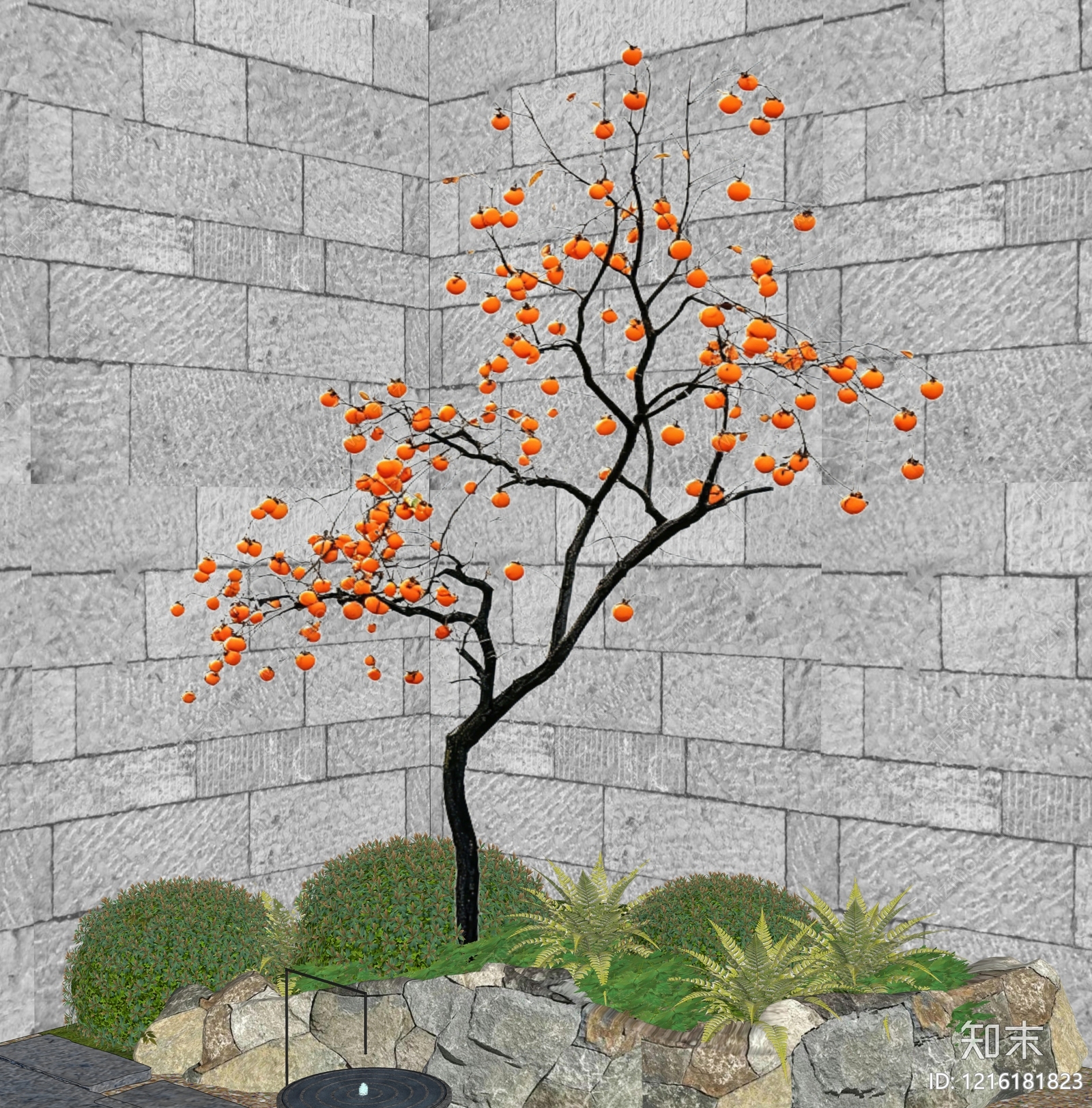 新中式景观乔木SU模型下载【ID:1216181823】