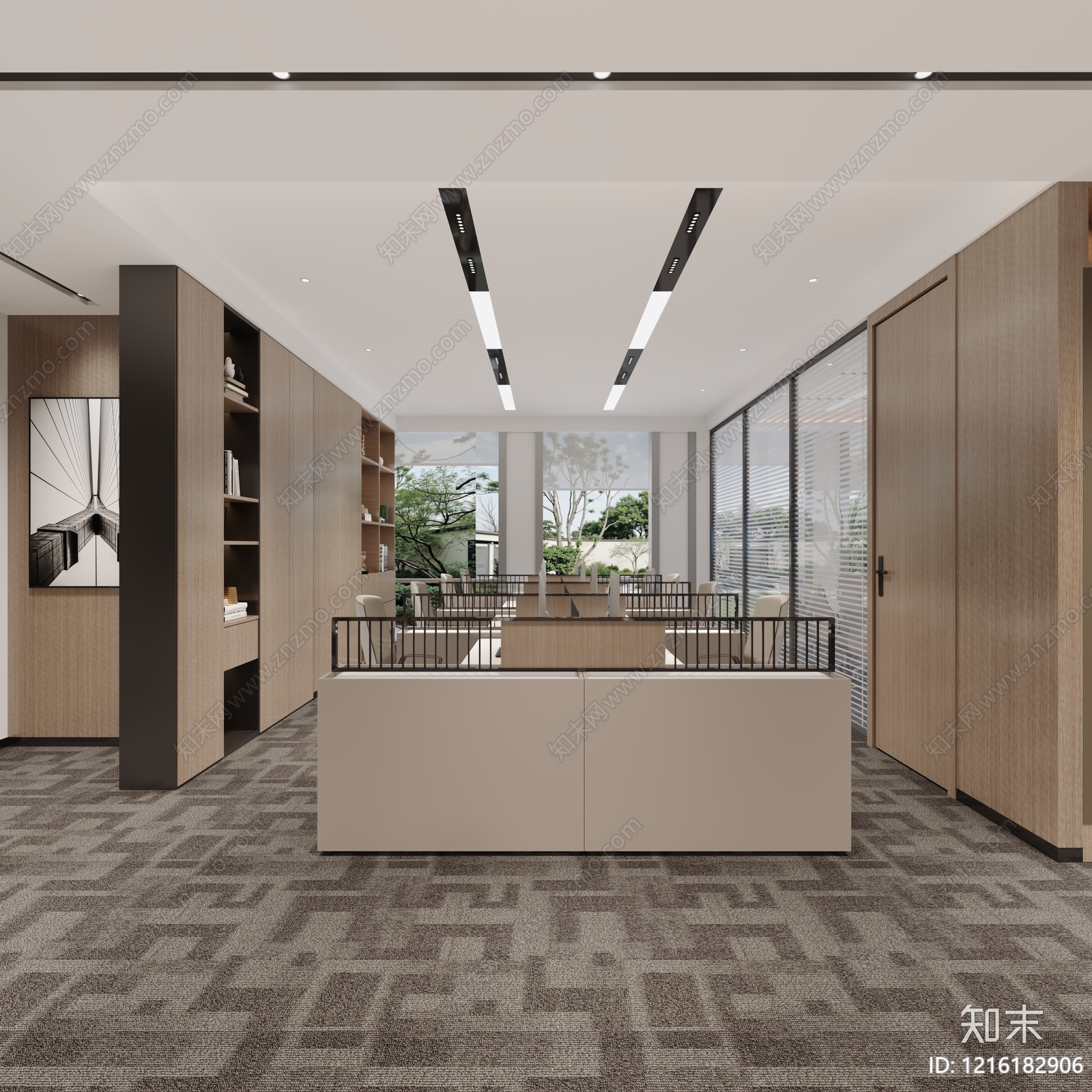 现代简约办公室3D模型下载【ID:1216182906】