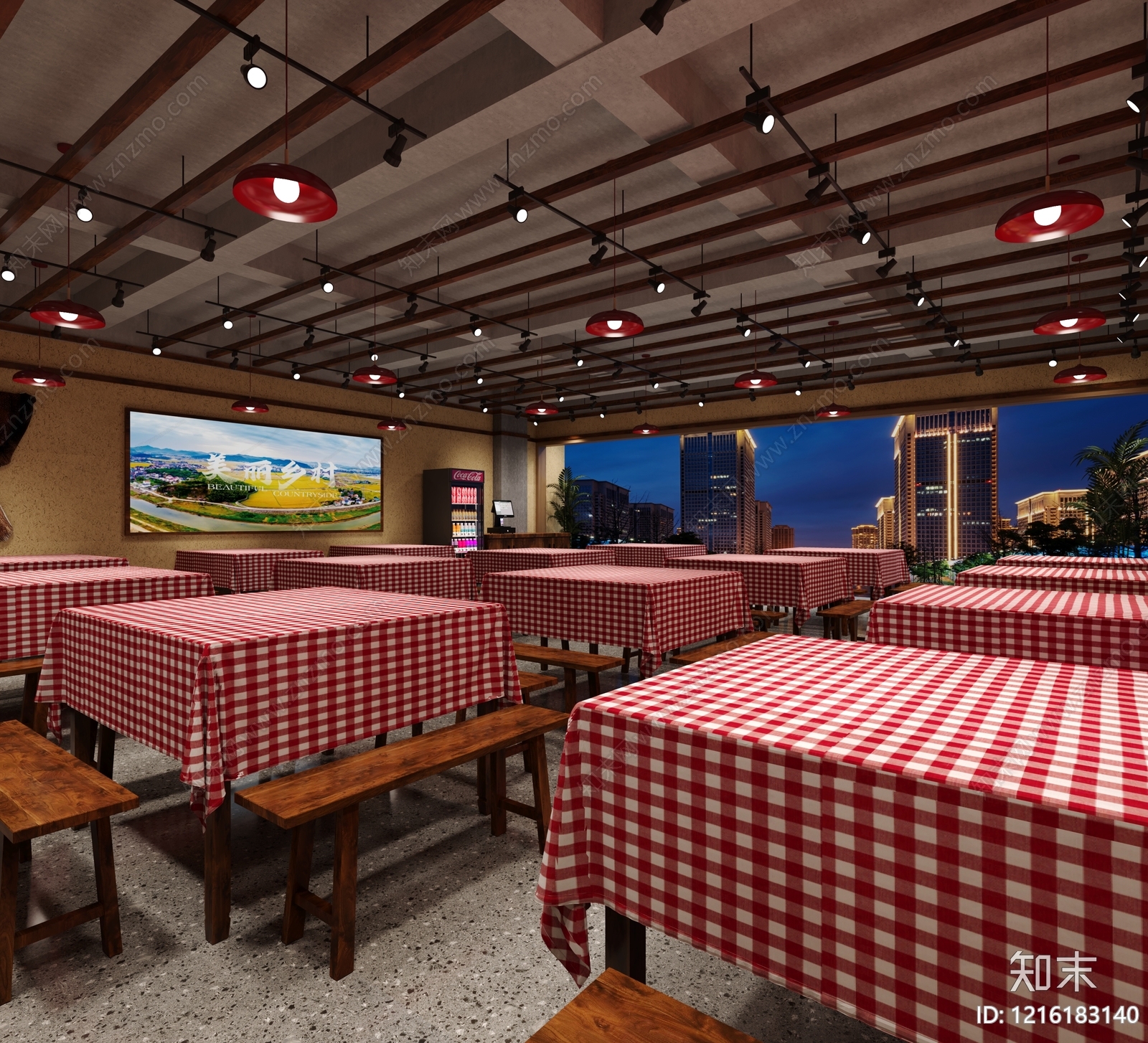 复古烧烤店3D模型下载【ID:1216183140】