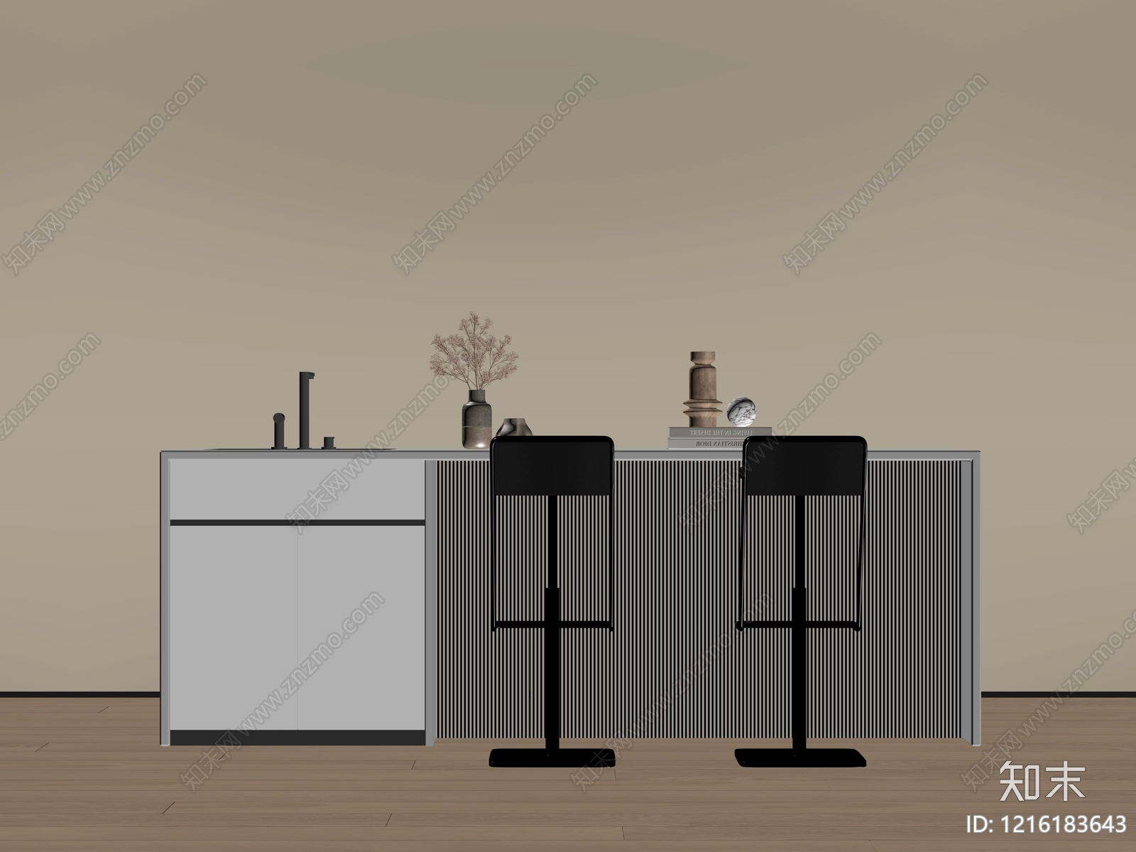 现代简约吧台SU模型下载【ID:1216183643】